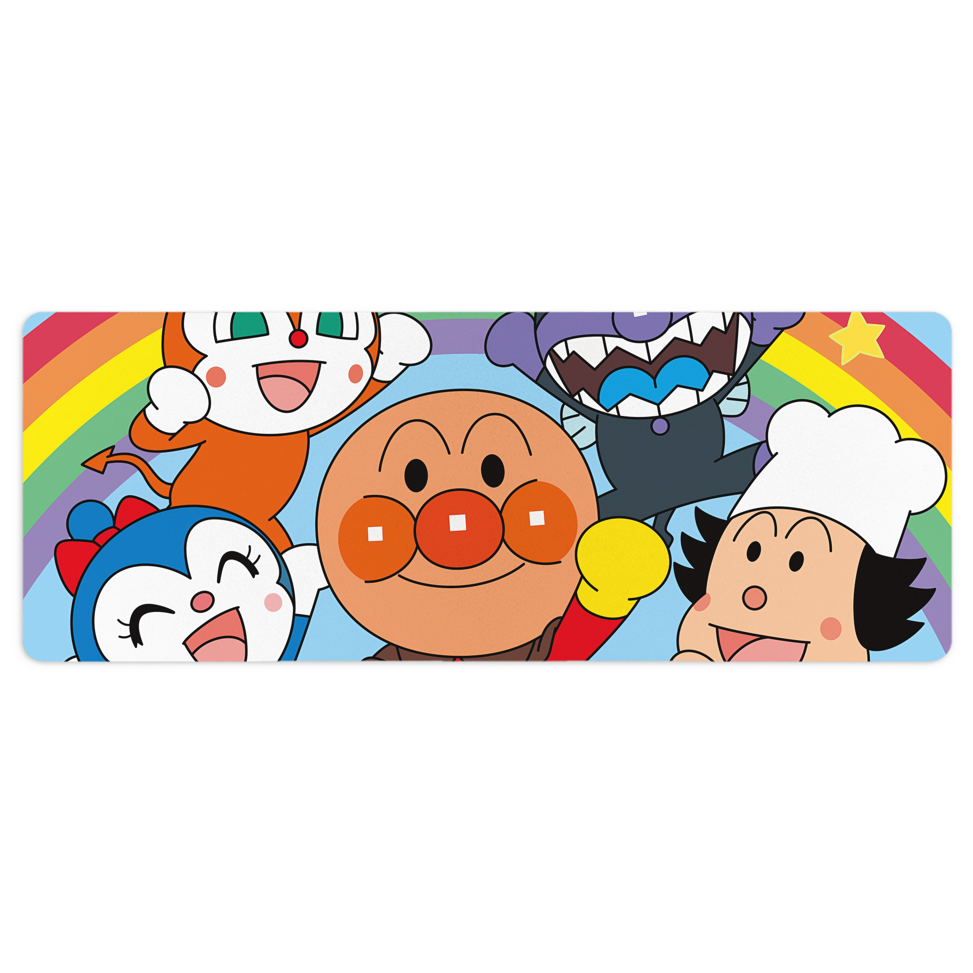 （画像用） アンパンマン Anpanman ステッチ加工 大判デスクマット／滑り止めマウスパッド