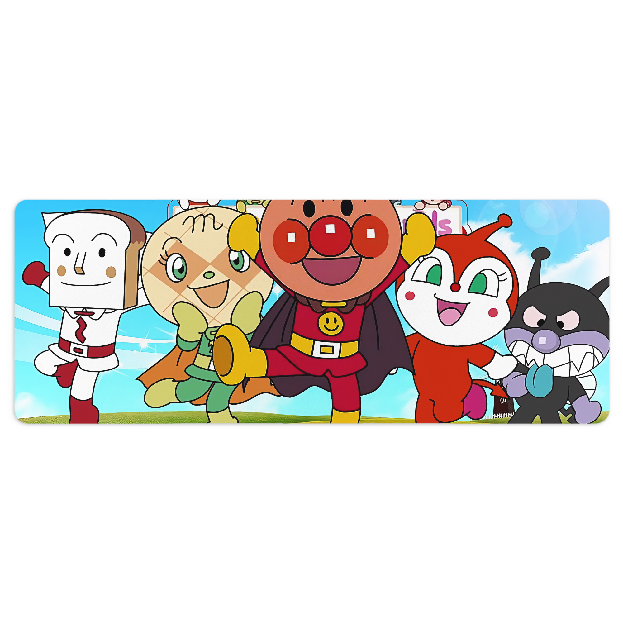 （画像用） アンパンマン Anpanman ステッチ加工 大判デスクマット／滑り止めマウスパッド