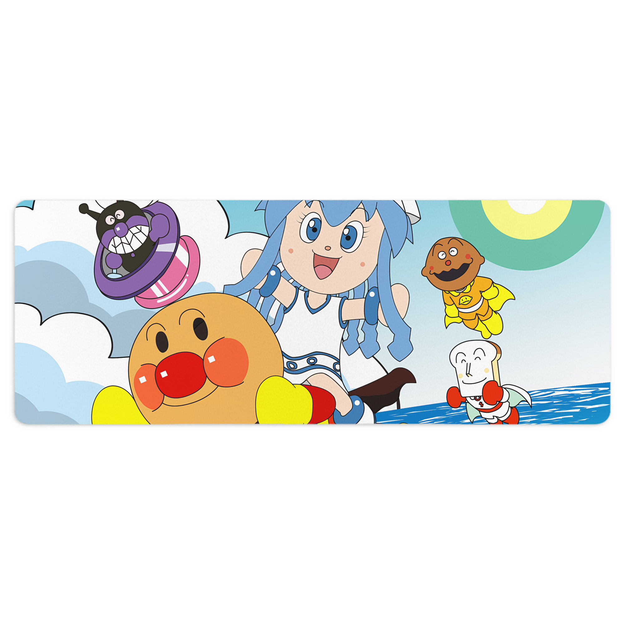 （画像用） アンパンマン Anpanman ステッチ加工 大判デスクマット／滑り止めマウスパッド