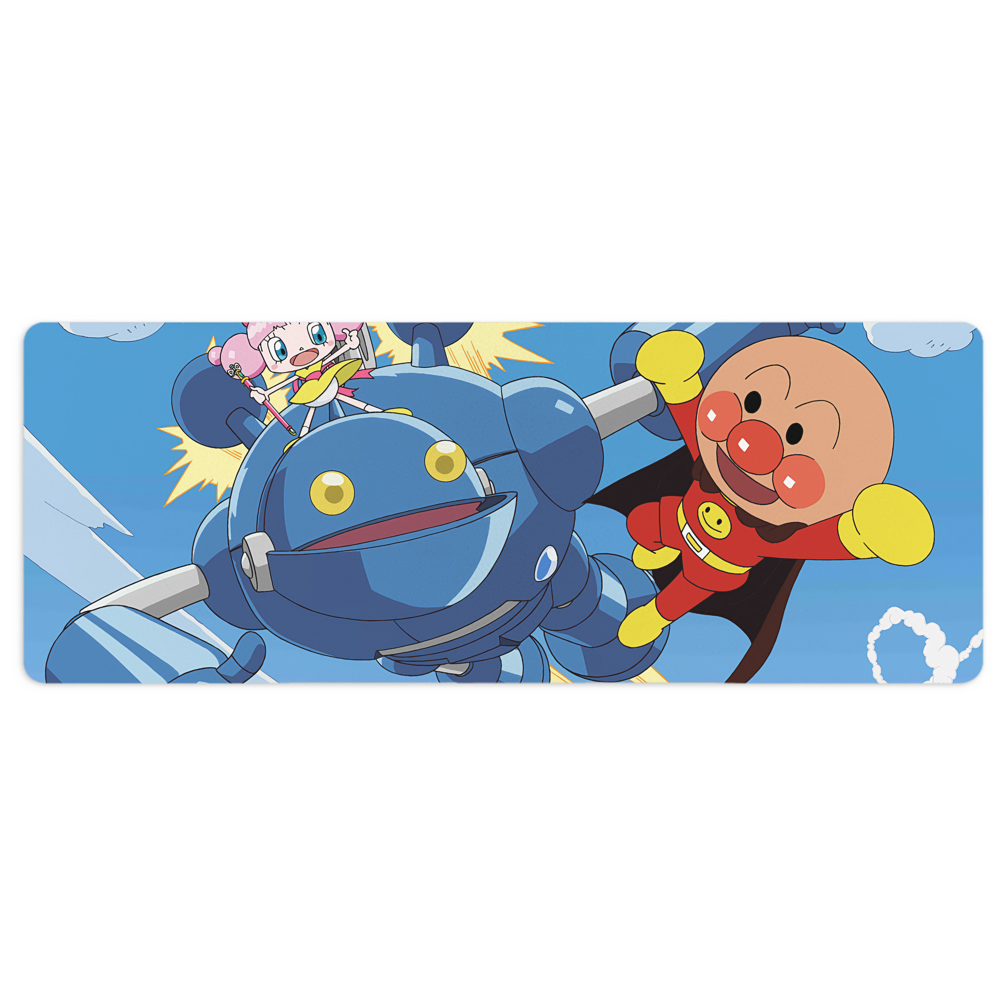 （画像用） アンパンマン Anpanman ステッチ加工 大判デスクマット／滑り止めマウスパッド