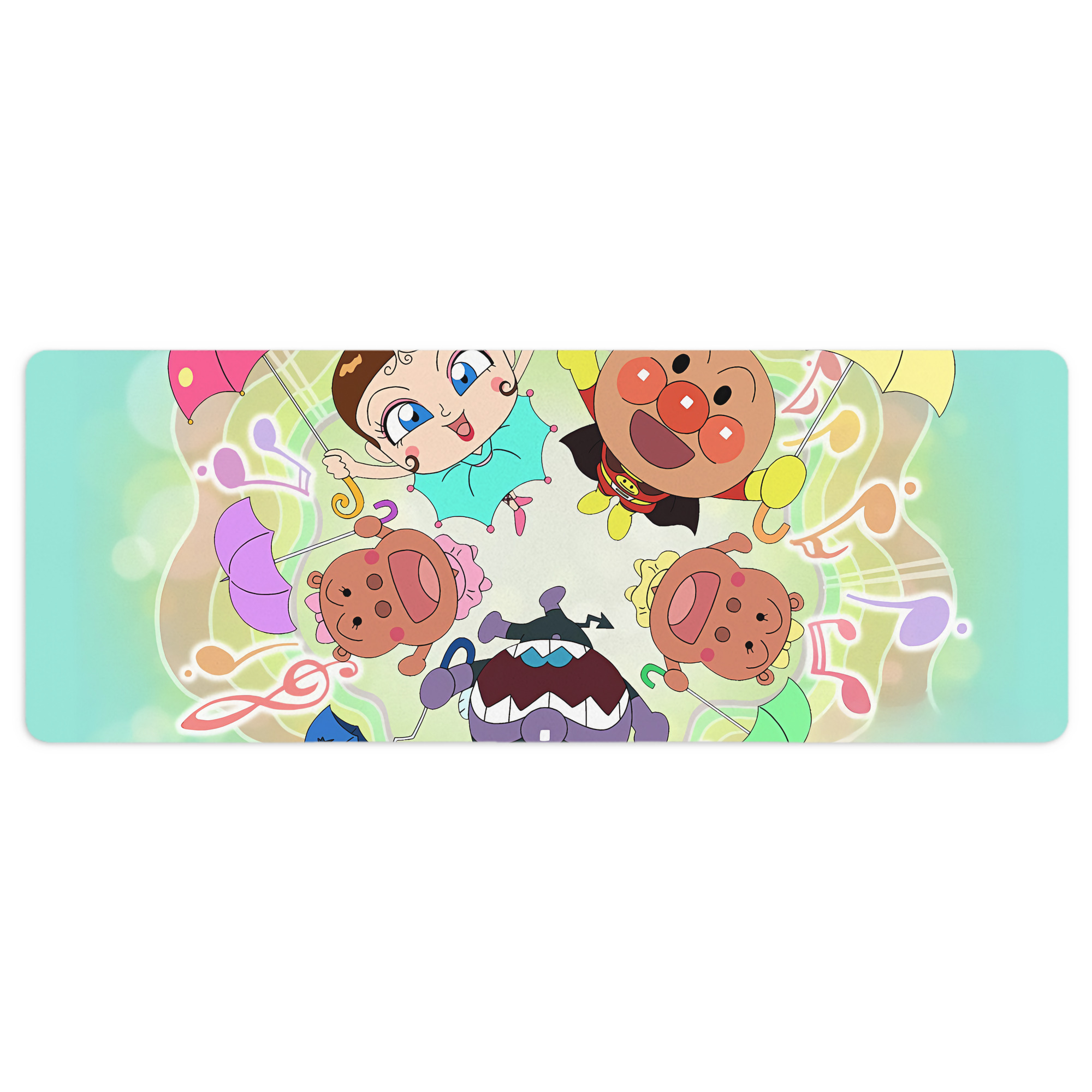 （画像用） アンパンマン Anpanman ステッチ加工 大判デスクマット／滑り止めマウスパッド
