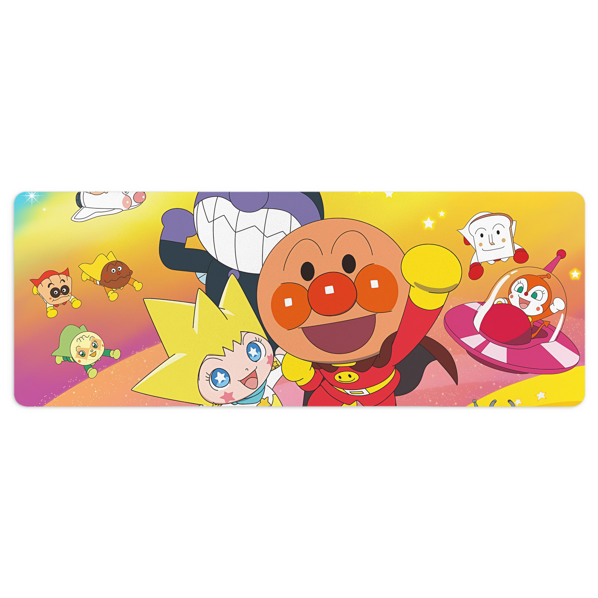 （画像用） アンパンマン Anpanman ステッチ加工 大判デスクマット／滑り止めマウスパッド