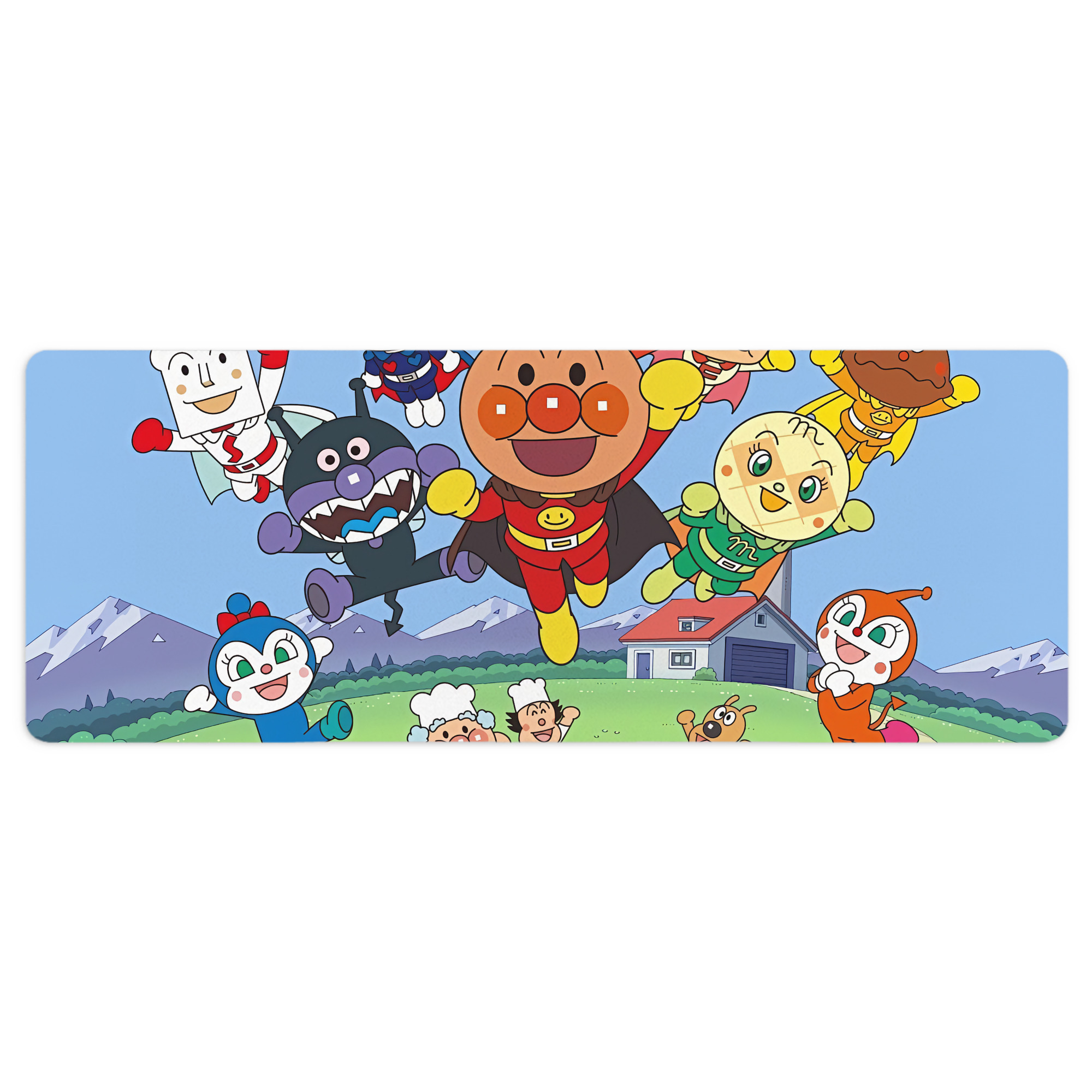 （画像用） アンパンマン Anpanman ステッチ加工 大判デスクマット／滑り止めマウスパッド