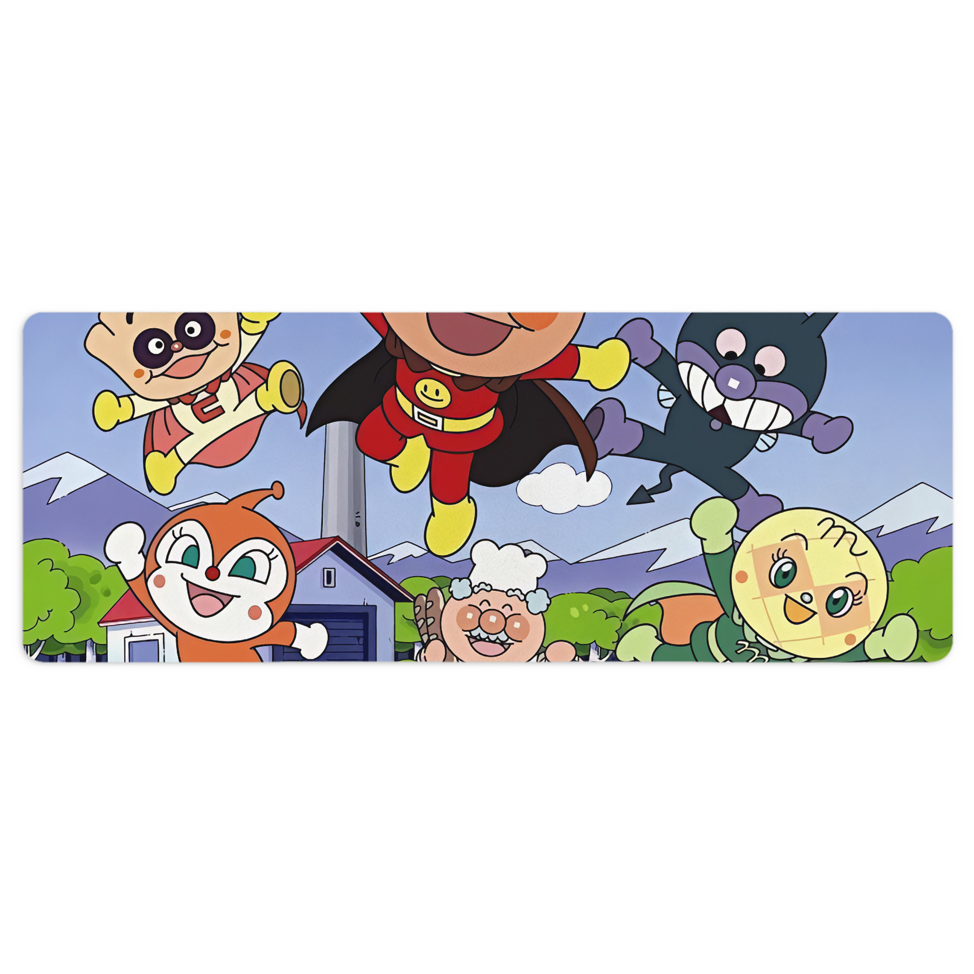 （画像用） アンパンマン Anpanman ステッチ加工 大判デスクマット／滑り止めマウスパッド