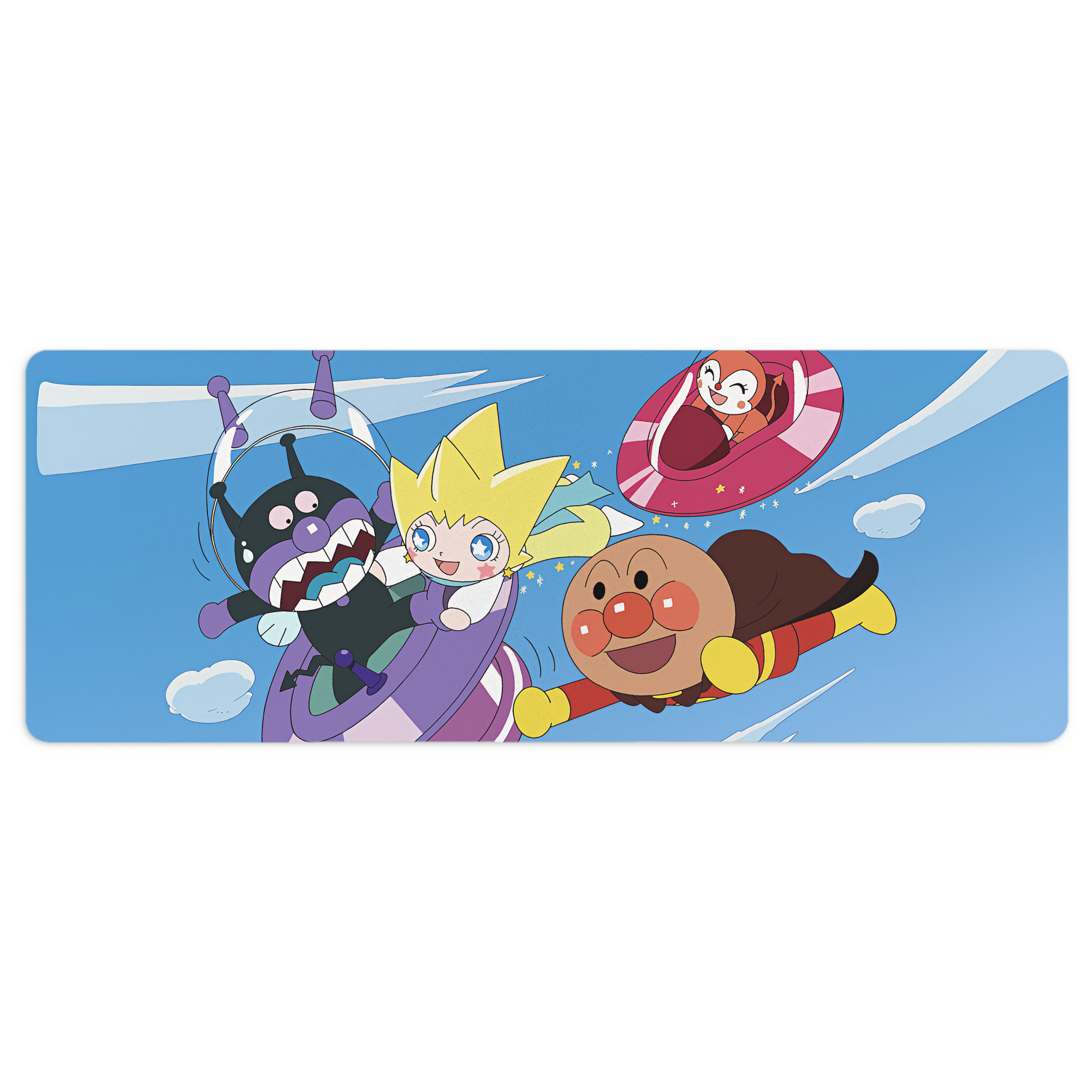 （画像用） アンパンマン Anpanman ステッチ加工 大判デスクマット／滑り止めマウスパッド