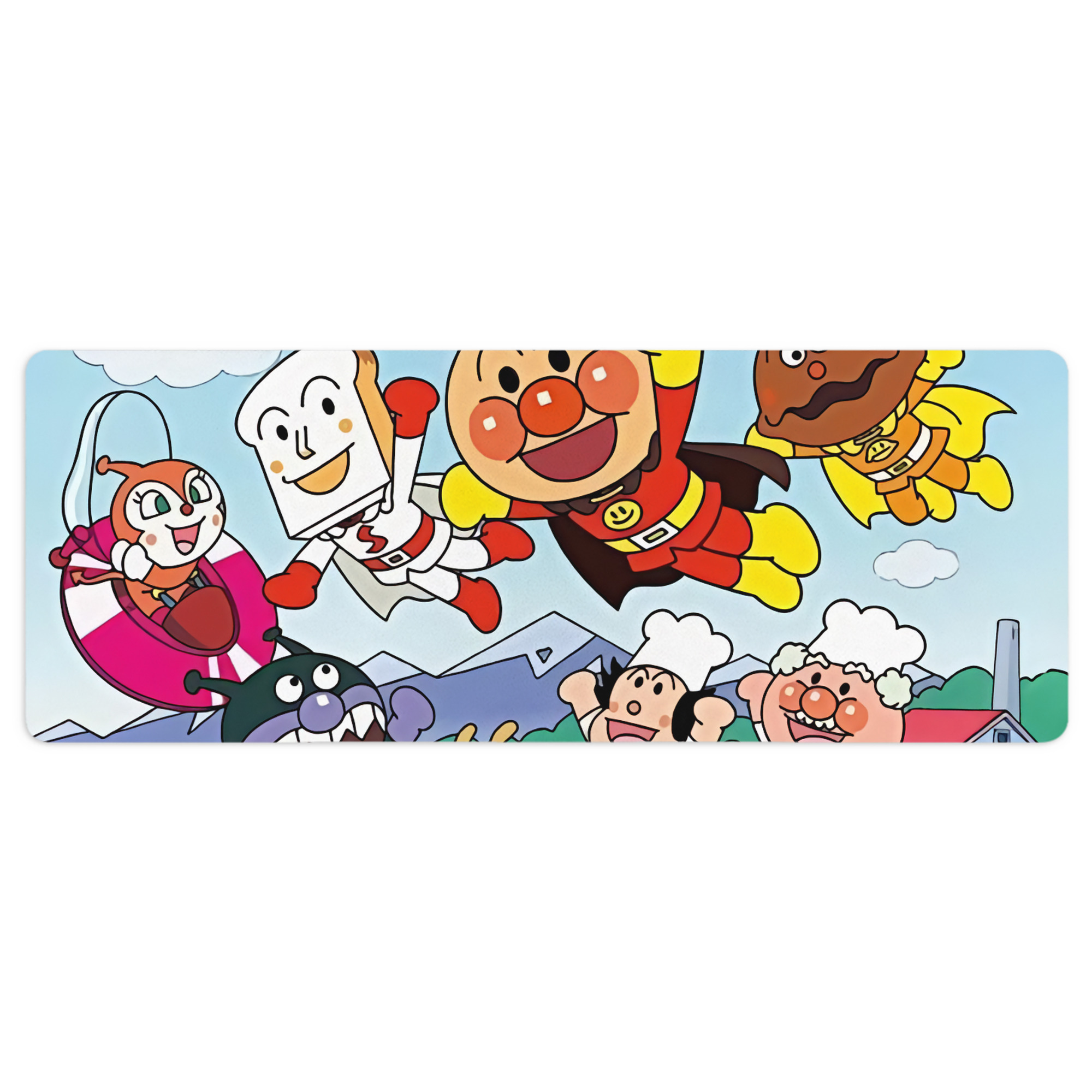 （画像用） アンパンマン Anpanman ステッチ加工 大判デスクマット／滑り止めマウスパッド