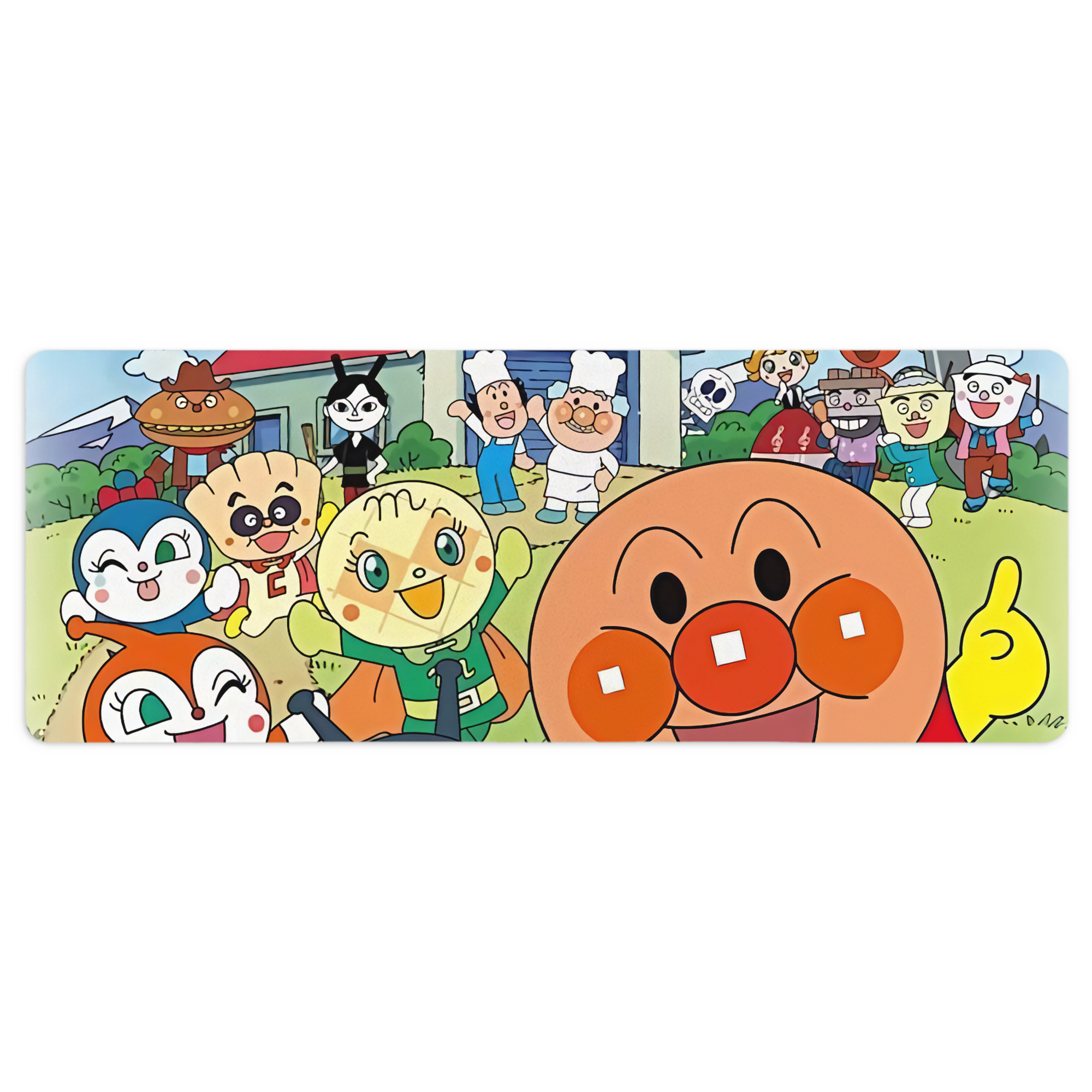 （画像用） アンパンマン Anpanman ステッチ加工 大判デスクマット／滑り止めマウスパッド