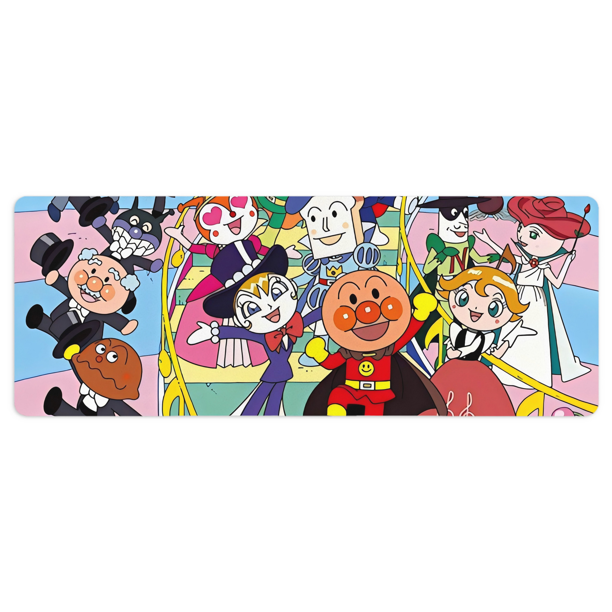（画像用） アンパンマン Anpanman ステッチ加工 大判デスクマット／滑り止めマウスパッド