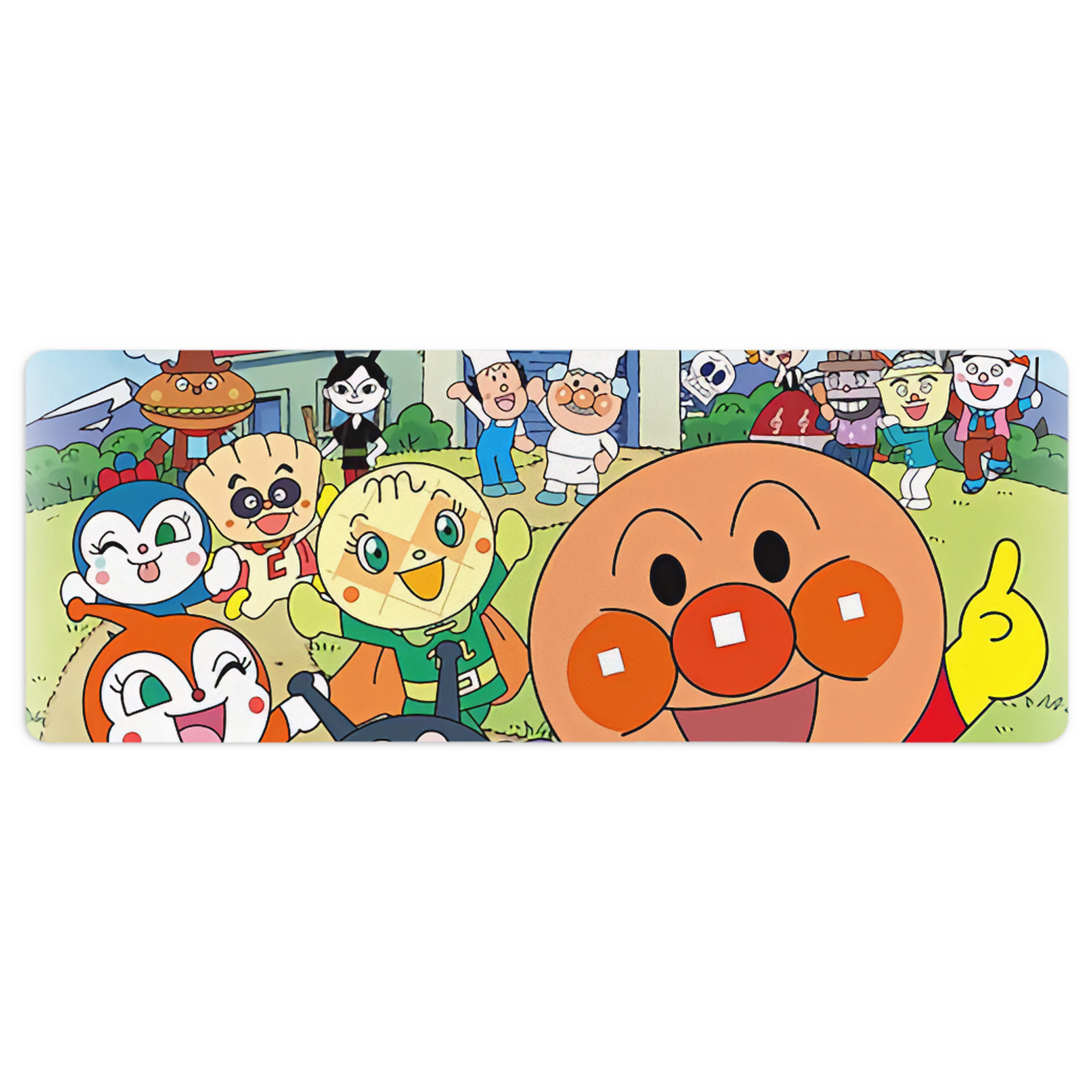 （画像用） アンパンマン Anpanman ステッチ加工 大判デスクマット／滑り止めマウスパッド