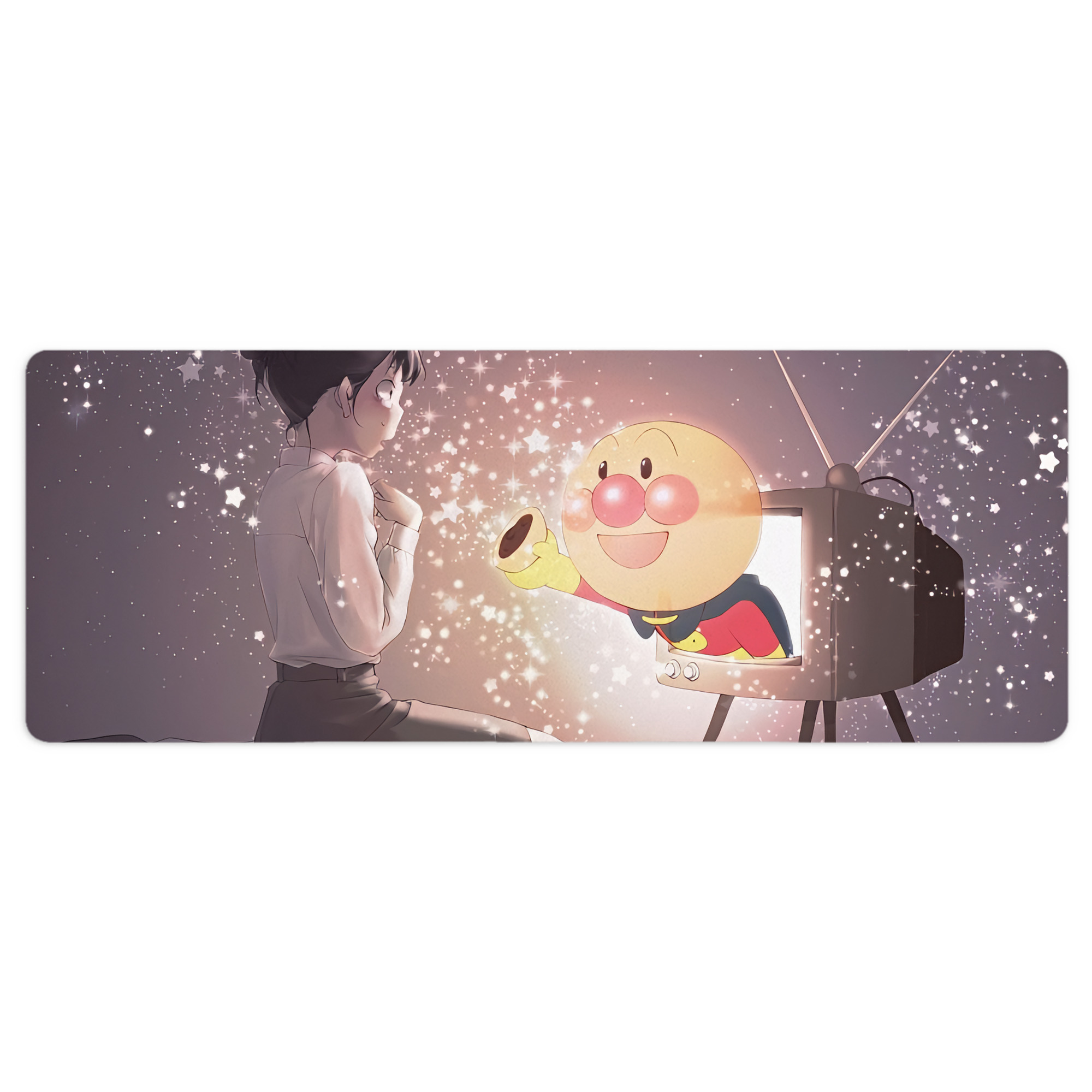 （画像用） アンパンマン Anpanman ステッチ加工 大判デスクマット／滑り止めマウスパッド