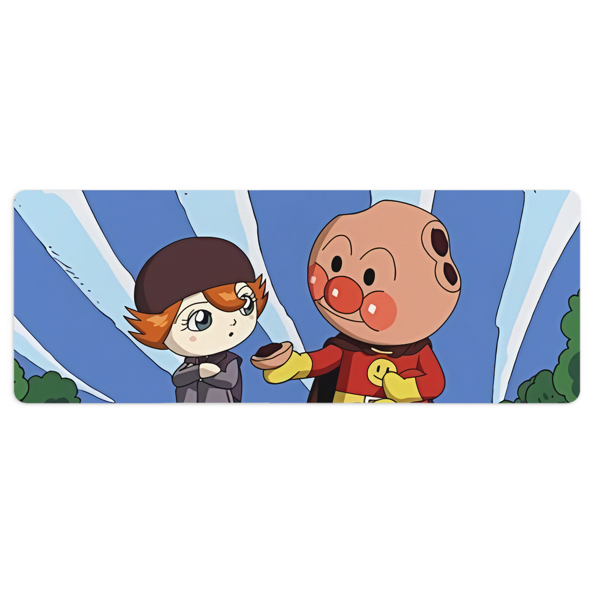 （画像用） アンパンマン Anpanman ステッチ加工 大判デスクマット／滑り止めマウスパッド