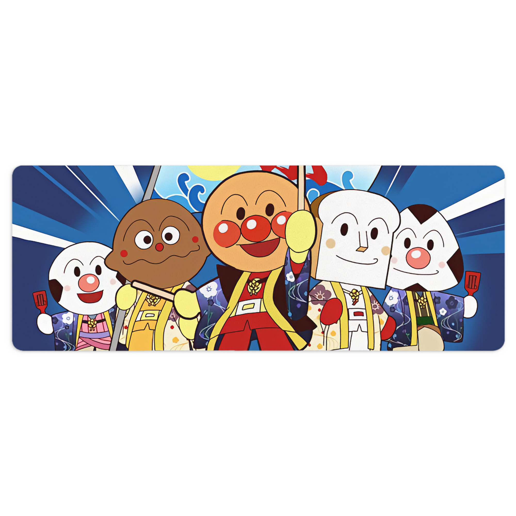 （画像用） アンパンマン Anpanman ステッチ加工 大判デスクマット／滑り止めマウスパッド