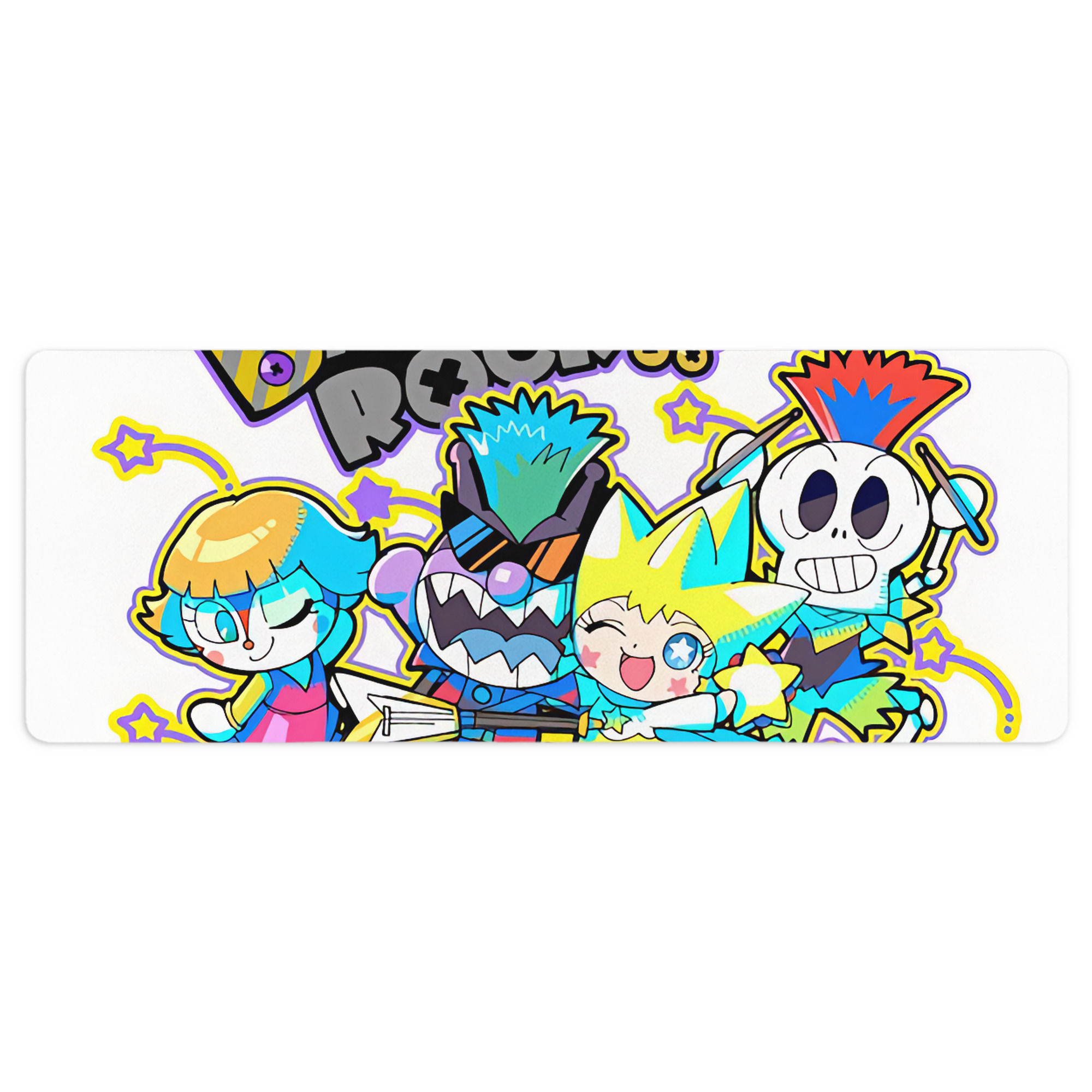 （画像用） アンパンマン Anpanman ステッチ加工 大判デスクマット／滑り止めマウスパッド
