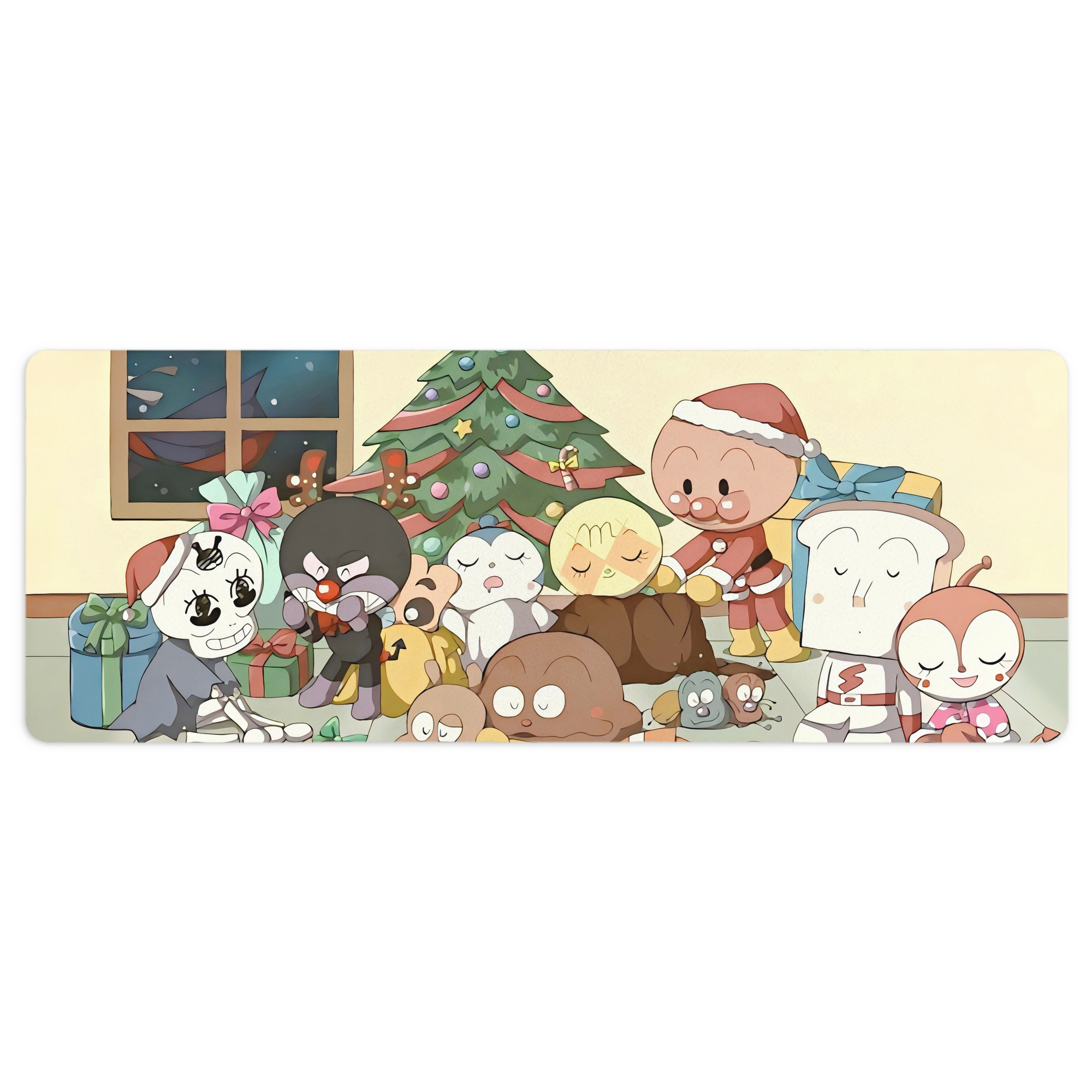 （画像用） アンパンマン Anpanman ステッチ加工 大判デスクマット／滑り止めマウスパッド
