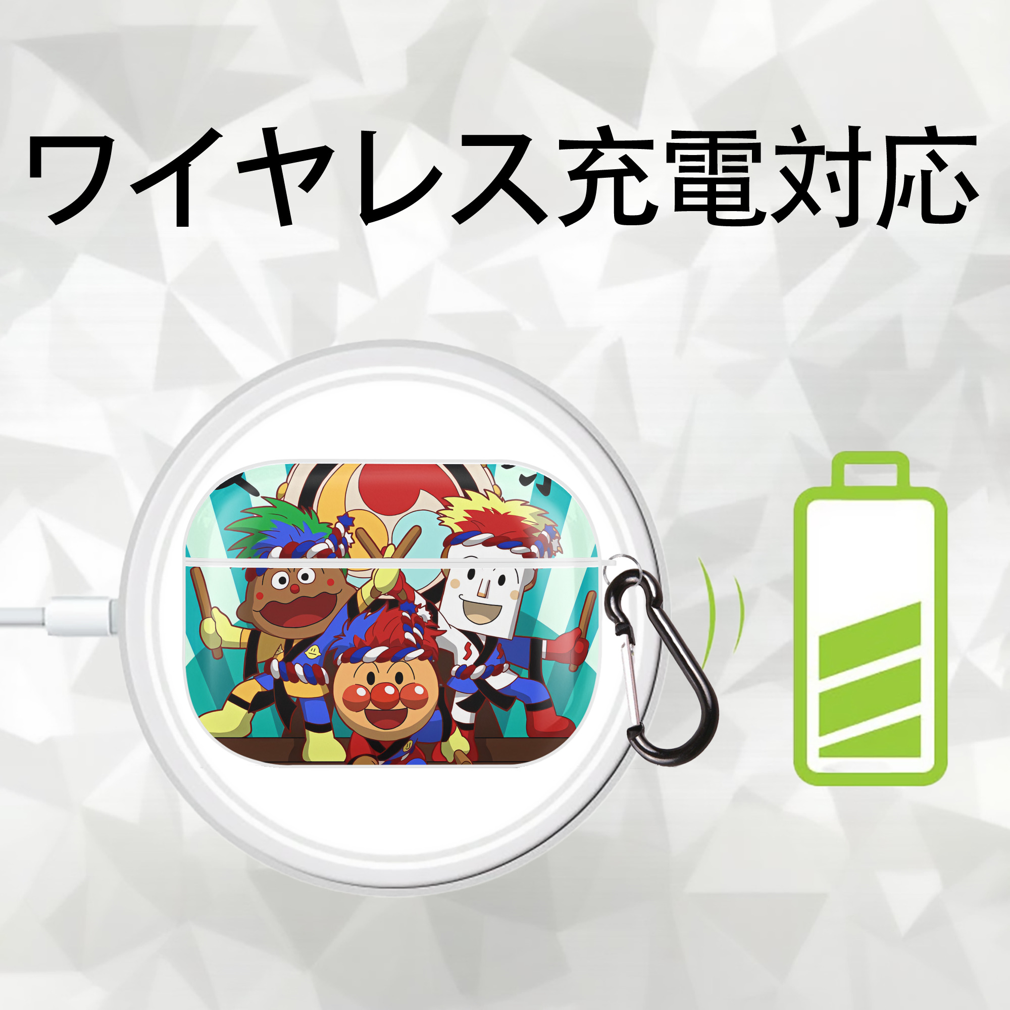 アンパンマン Anpanman 【AirPods Pro用】ハードシェル保護ケース 耐衝撃・防指紋・カラビナ付き商品仕様