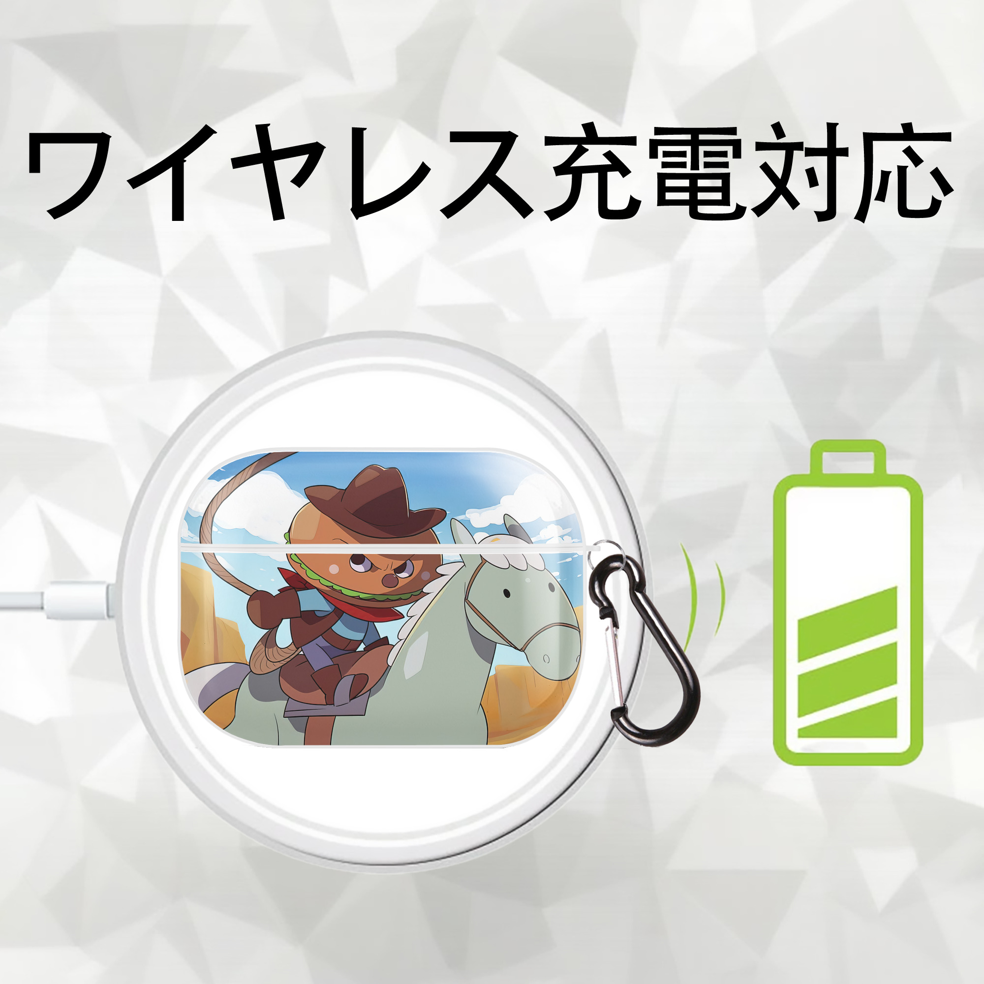 アンパンマン Anpanman 【AirPods Pro用】ハードシェル保護ケース 耐衝撃・防指紋・カラビナ付き商品仕様