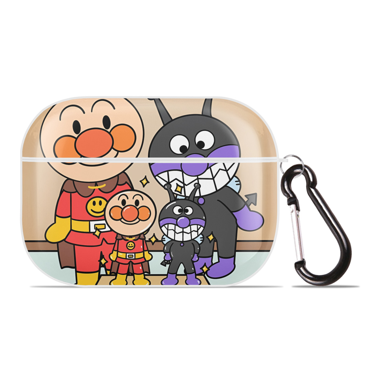（画像用） アンパンマン Anpanman 【AirPods Pro用】ハードシェル保護ケース 耐衝撃・防指紋・カラビナ付き商品仕様