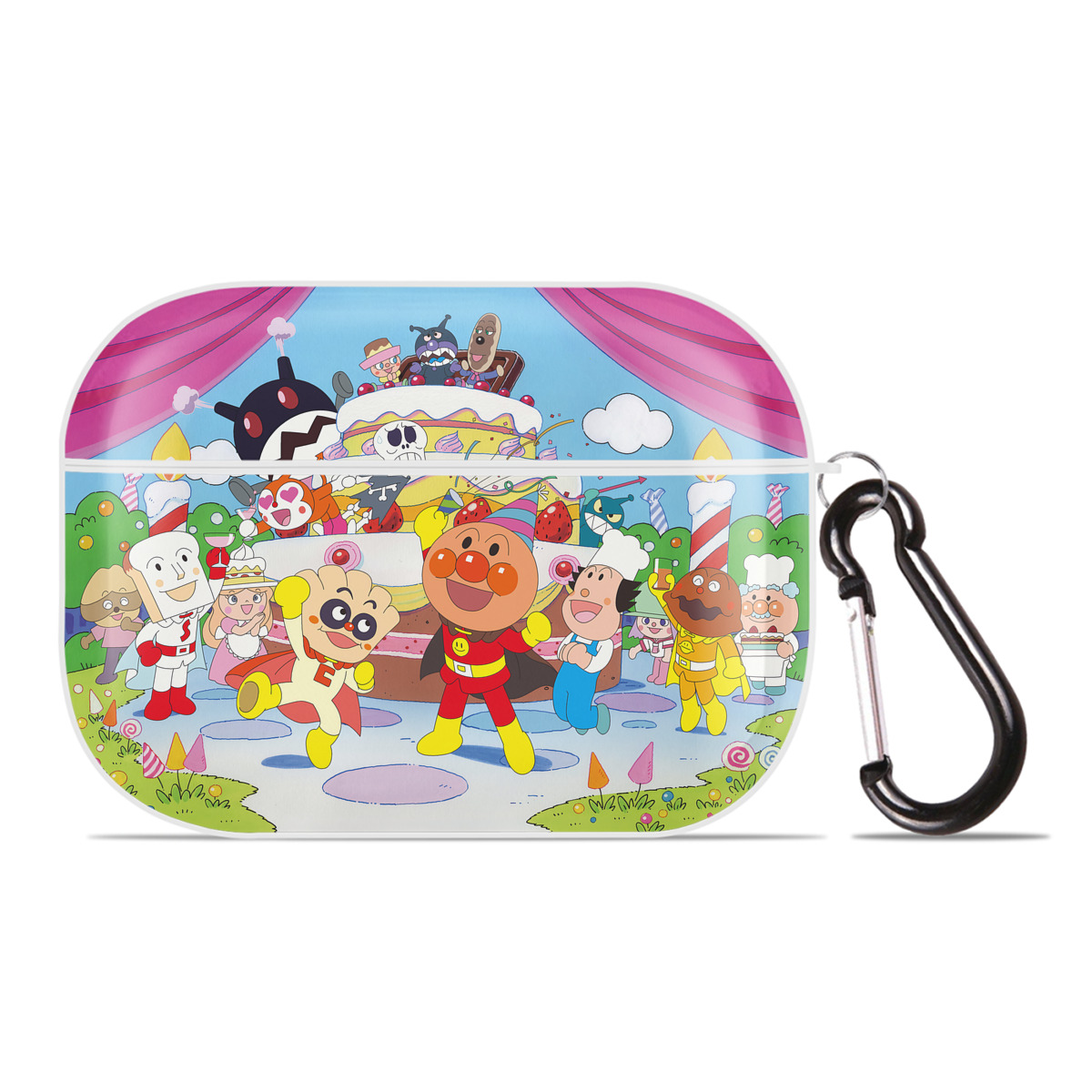 （画像用） アンパンマン Anpanman 【AirPods Pro用】ハードシェル保護ケース 耐衝撃・防指紋・カラビナ付き商品仕様