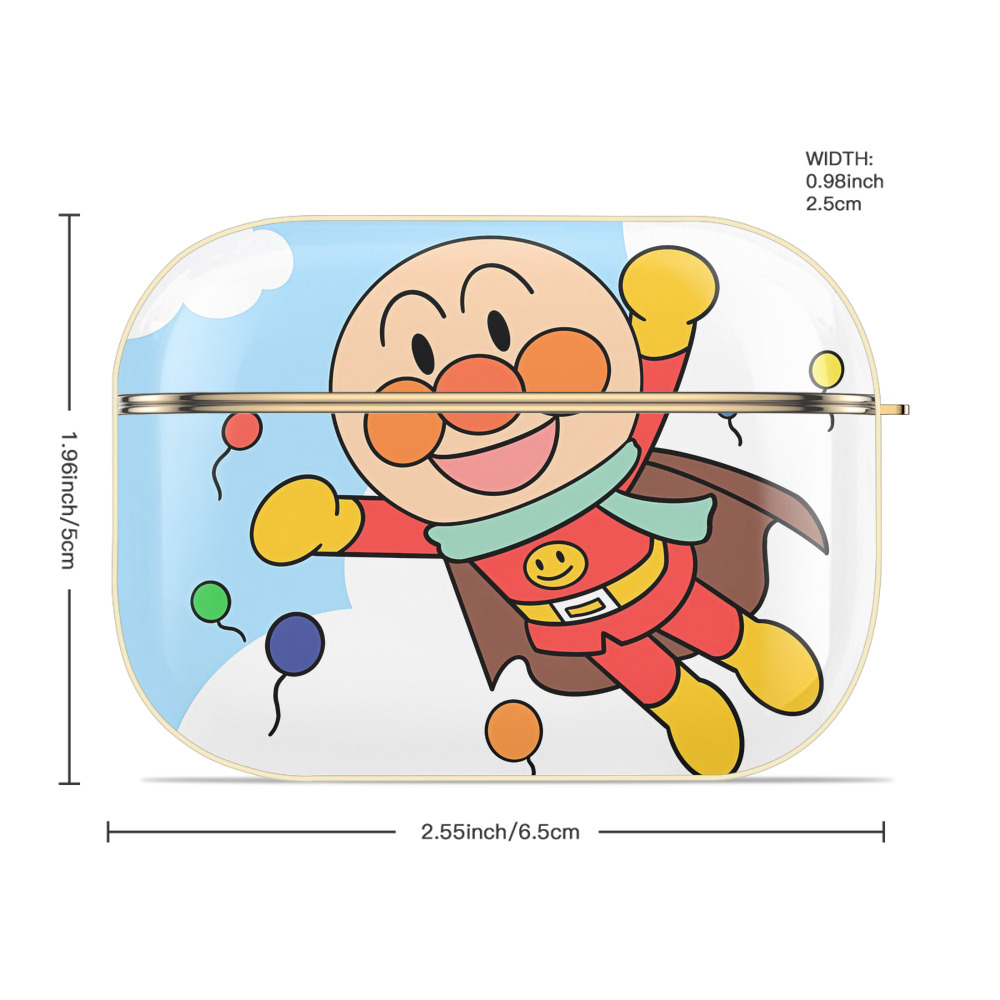 アンパンマン Anpanman 【AirPods Pro用】ハードシェル保護ケース｜耐衝撃・防指紋・カラビナ付き商品仕様