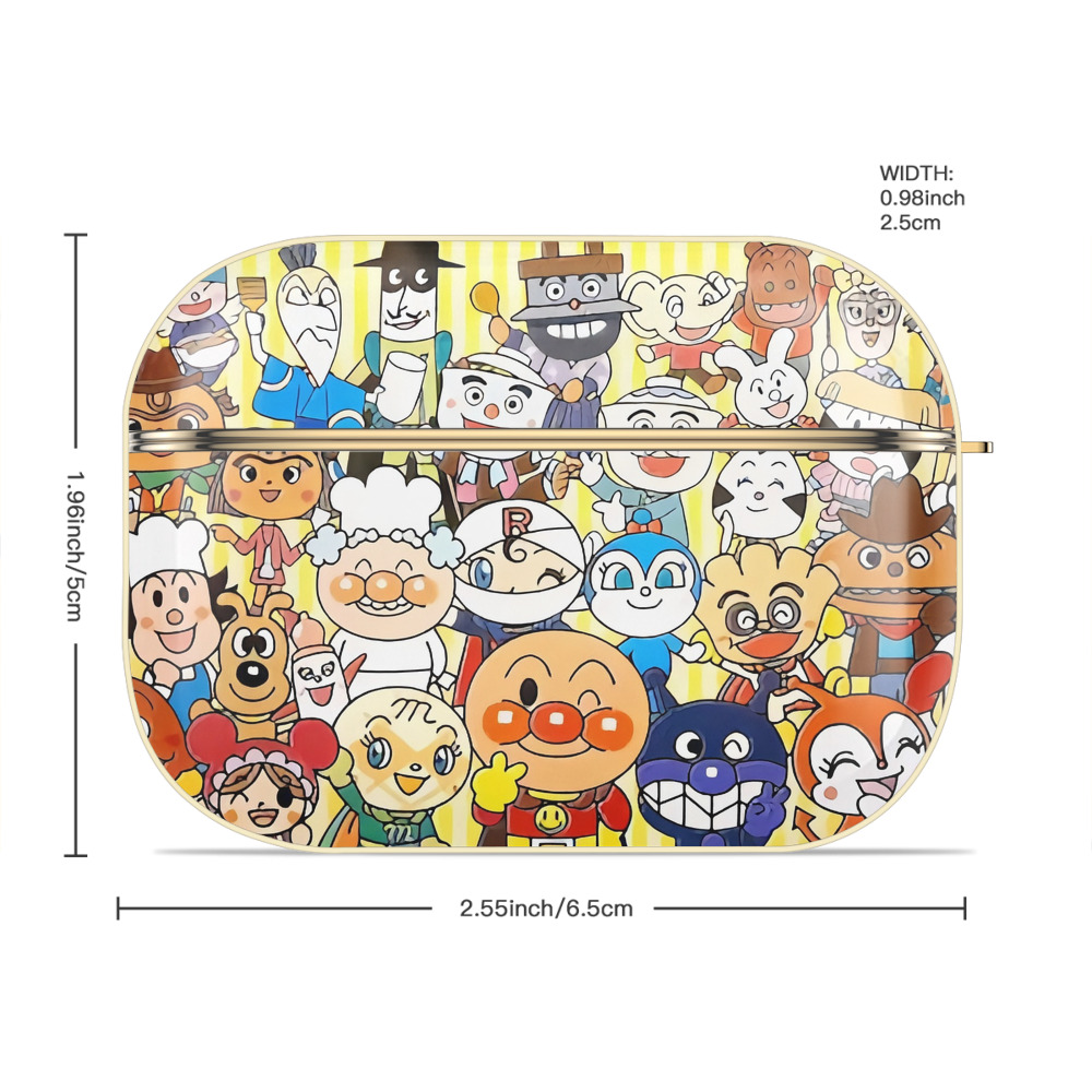 アンパンマン Anpanman 【AirPods Pro用】ハードシェル保護ケース｜耐衝撃・防指紋・カラビナ付き商品仕様