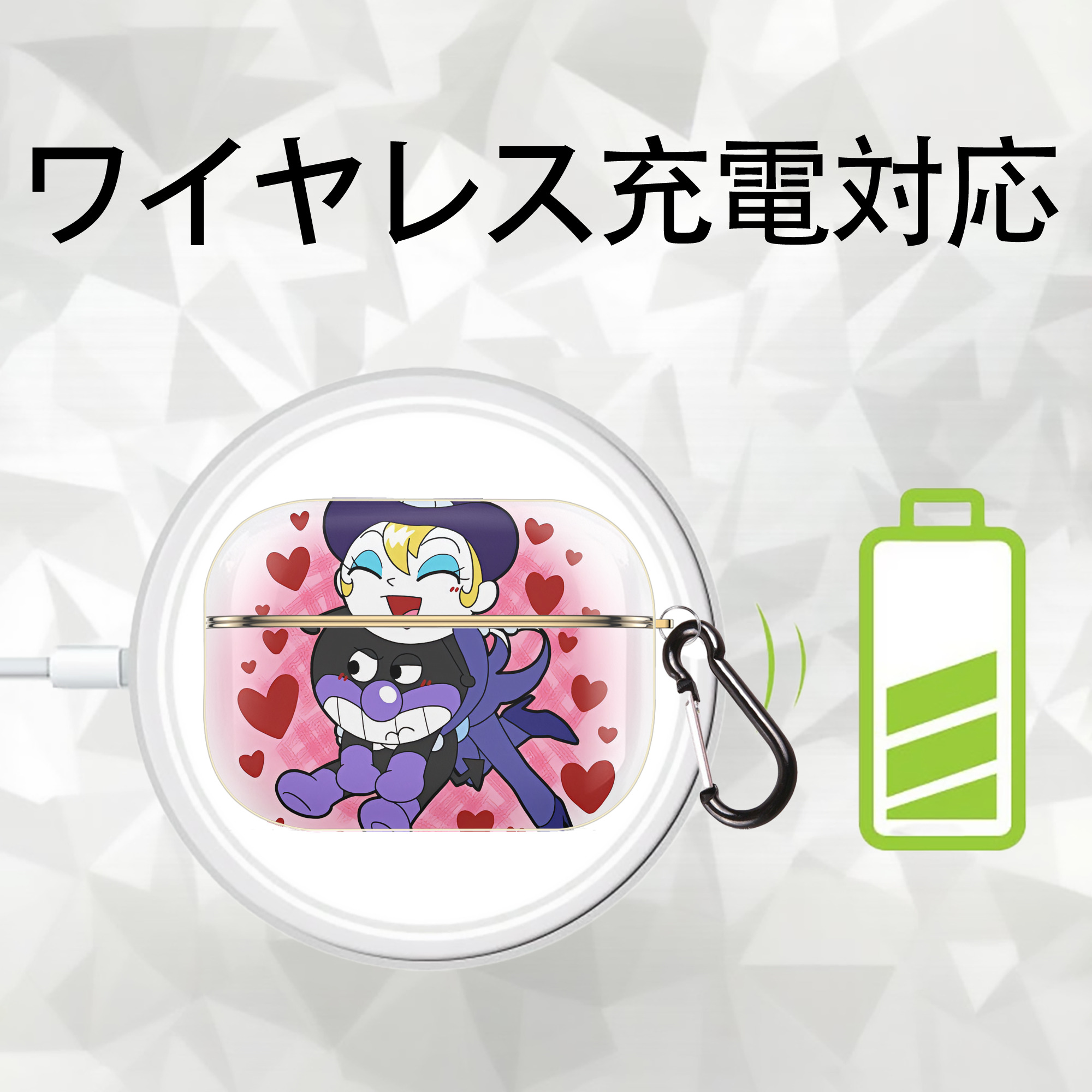 アンパンマン Anpanman 【AirPods Pro用】ハードシェル保護ケース｜耐衝撃・防指紋・カラビナ付き商品仕様