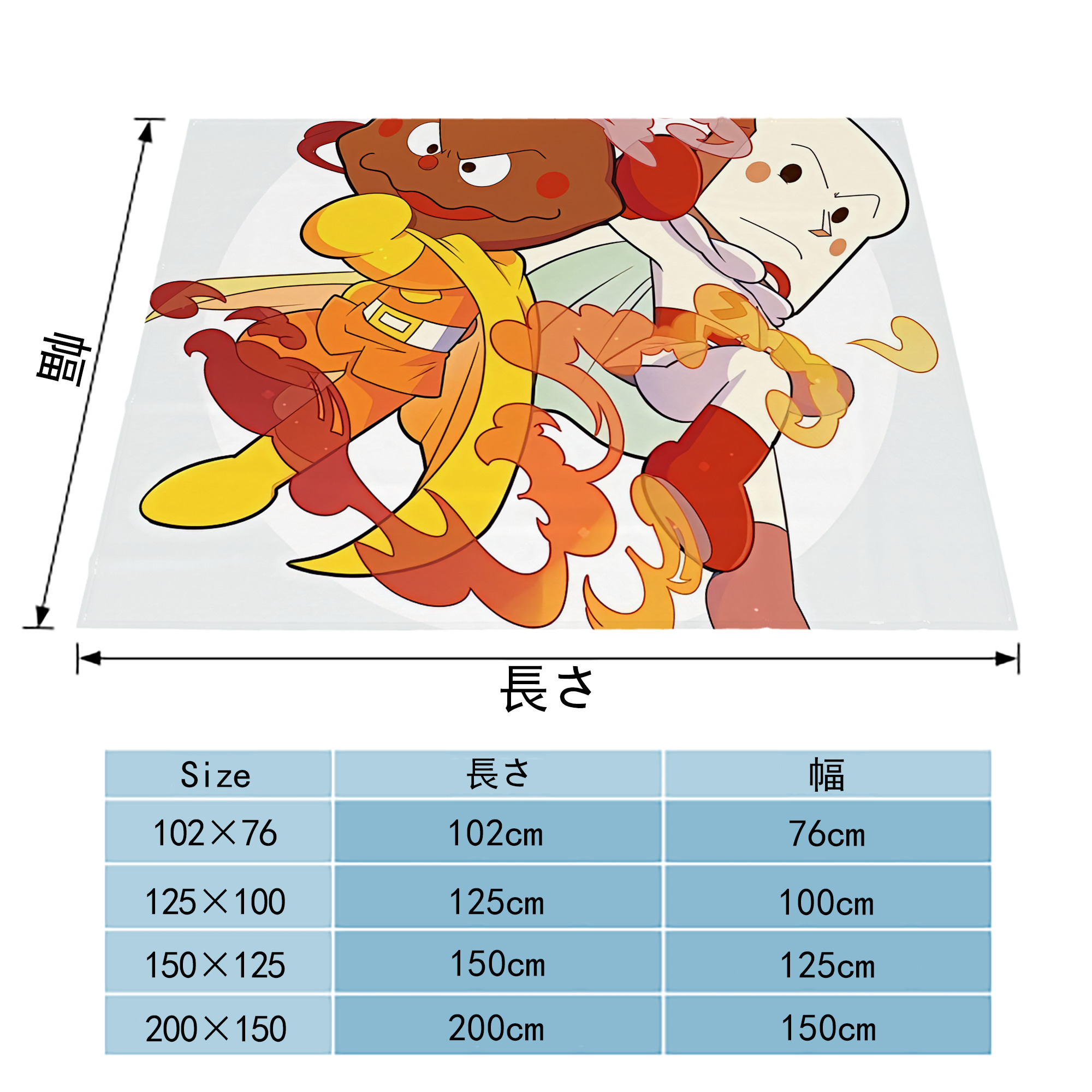 アンパンマン Anpanman フランネルブランケット・多サイズ対応（横型）