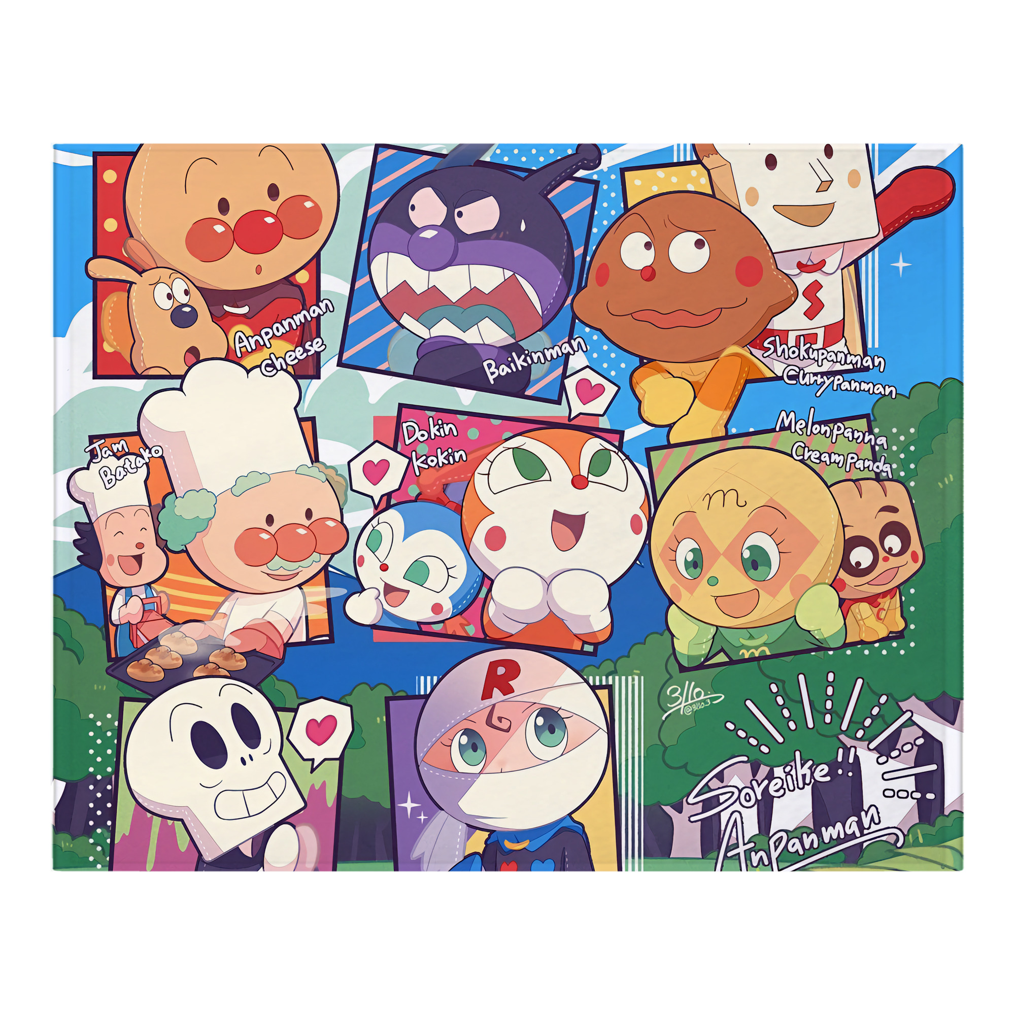 （画像用） アンパンマン Anpanman フランネルブランケット・多サイズ対応（横型）