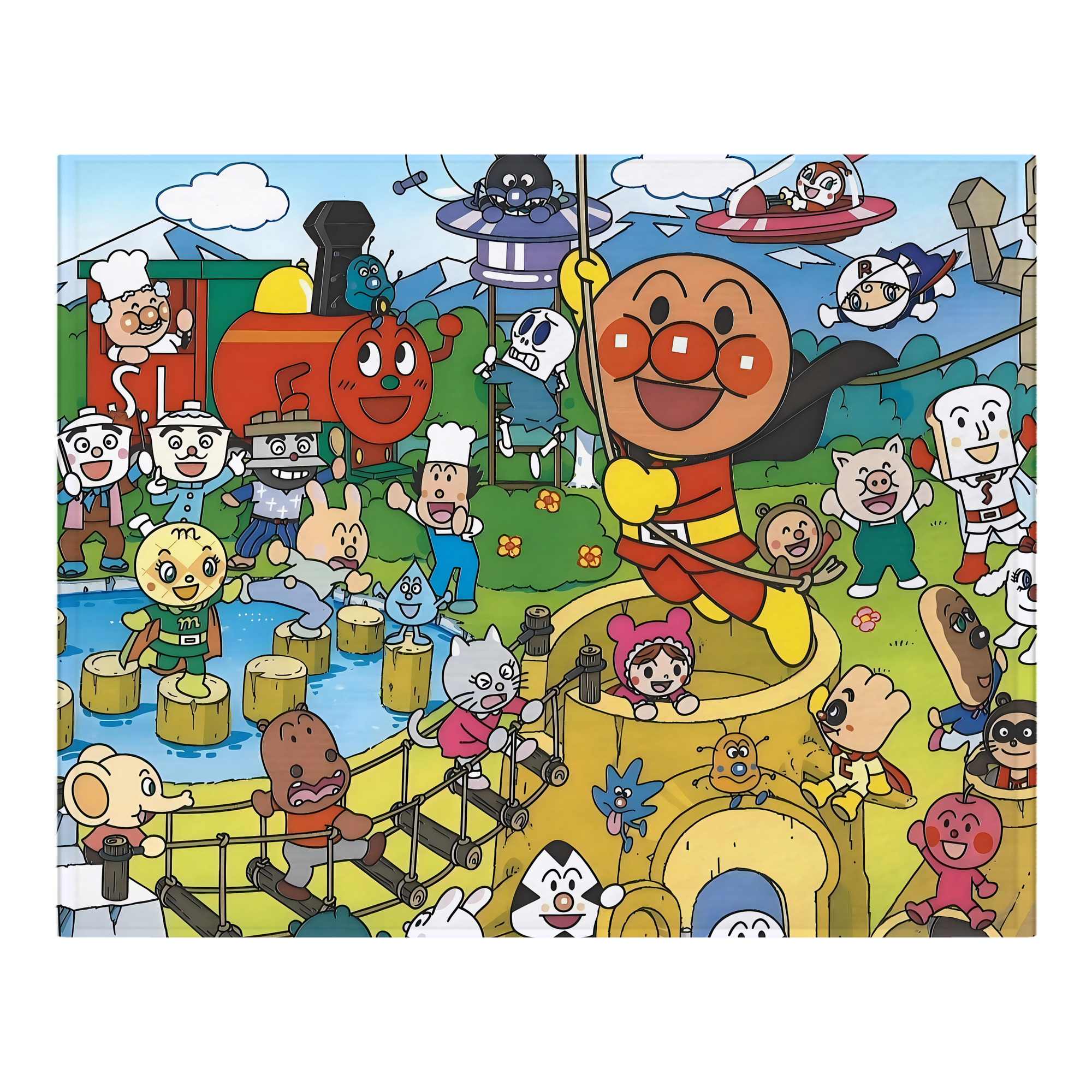 （画像用） アンパンマン Anpanman フランネルブランケット・多サイズ対応（横型）