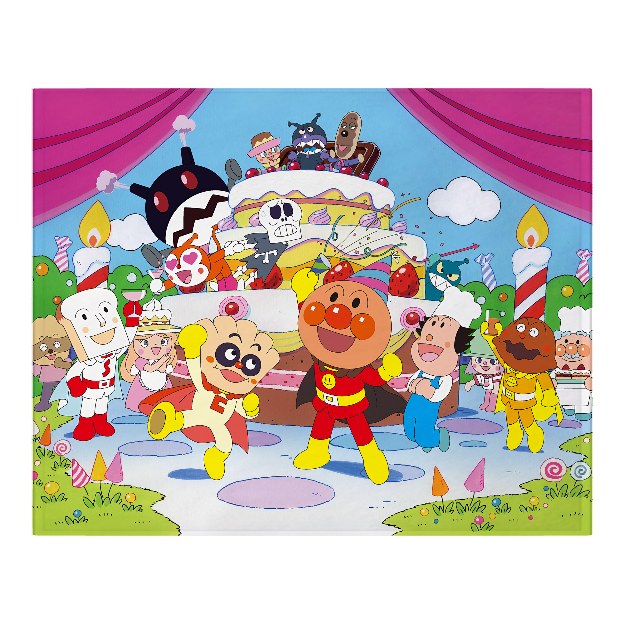 （画像用） アンパンマン Anpanman フランネルブランケット・多サイズ対応（横型）