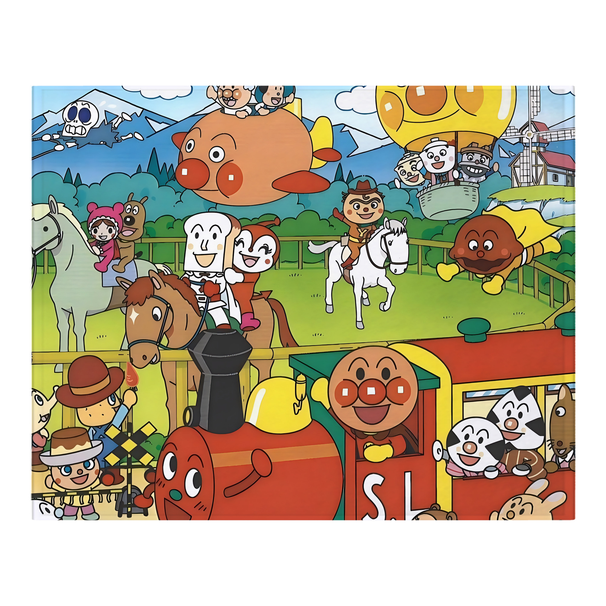 （画像用） アンパンマン Anpanman フランネルブランケット・多サイズ対応（横型）