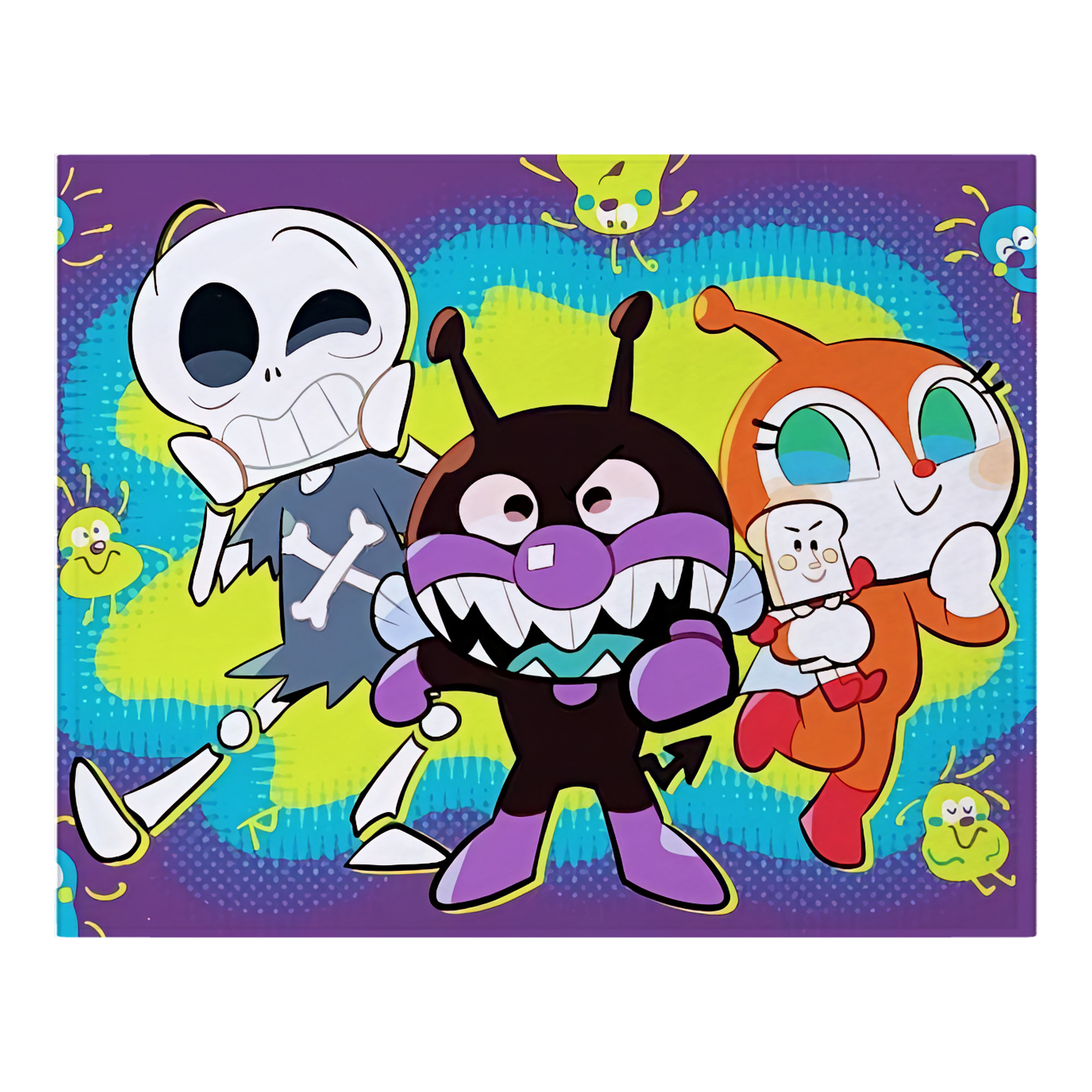 （画像用） アンパンマン Anpanman フランネルブランケット・多サイズ対応（横型）