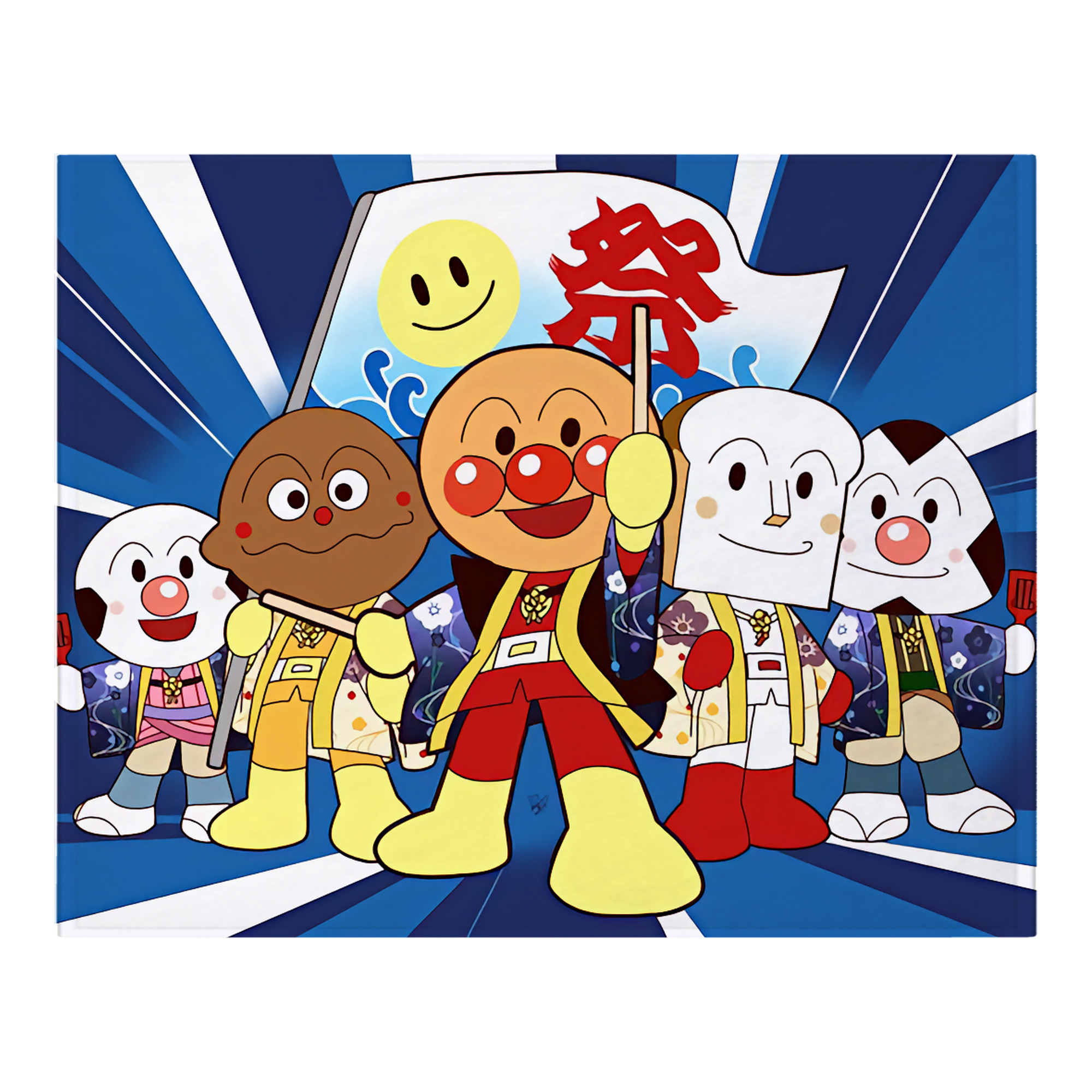 （画像用） アンパンマン Anpanman フランネルブランケット・多サイズ対応（横型）