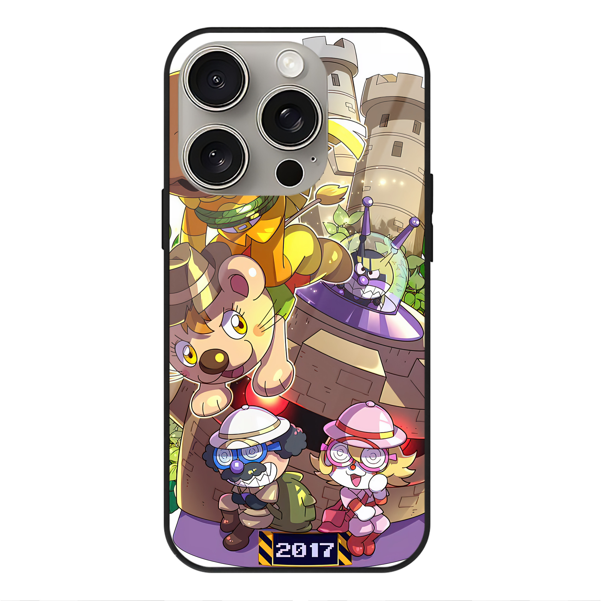 （画像用） アンパンマン Anpanman 【iPhone15Pro対応】スマホケース 耐衝撃＆黄変防止 背面ガラス