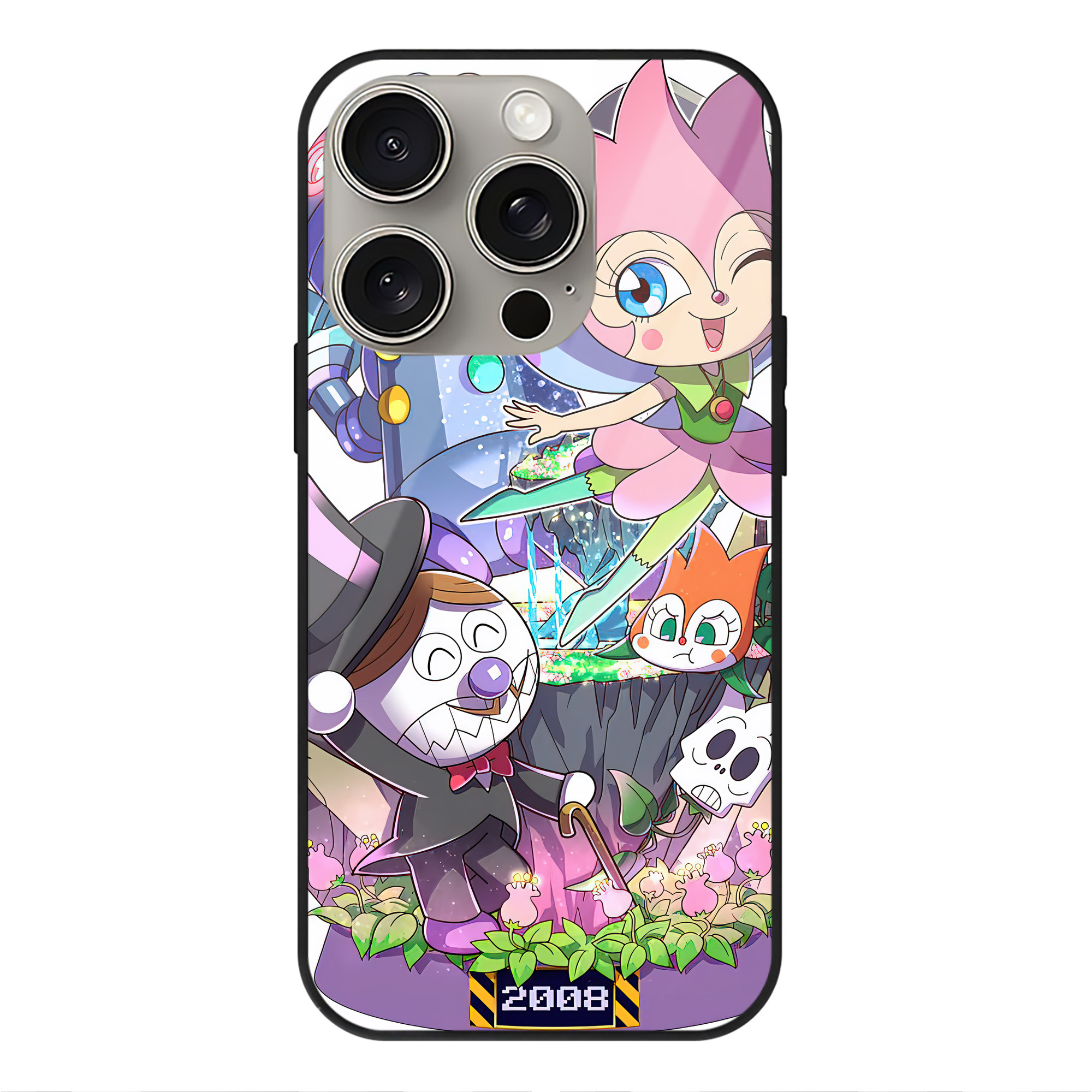 （画像用） アンパンマン Anpanman 【iPhone15Pro対応】スマホケース 耐衝撃＆黄変防止 背面ガラス