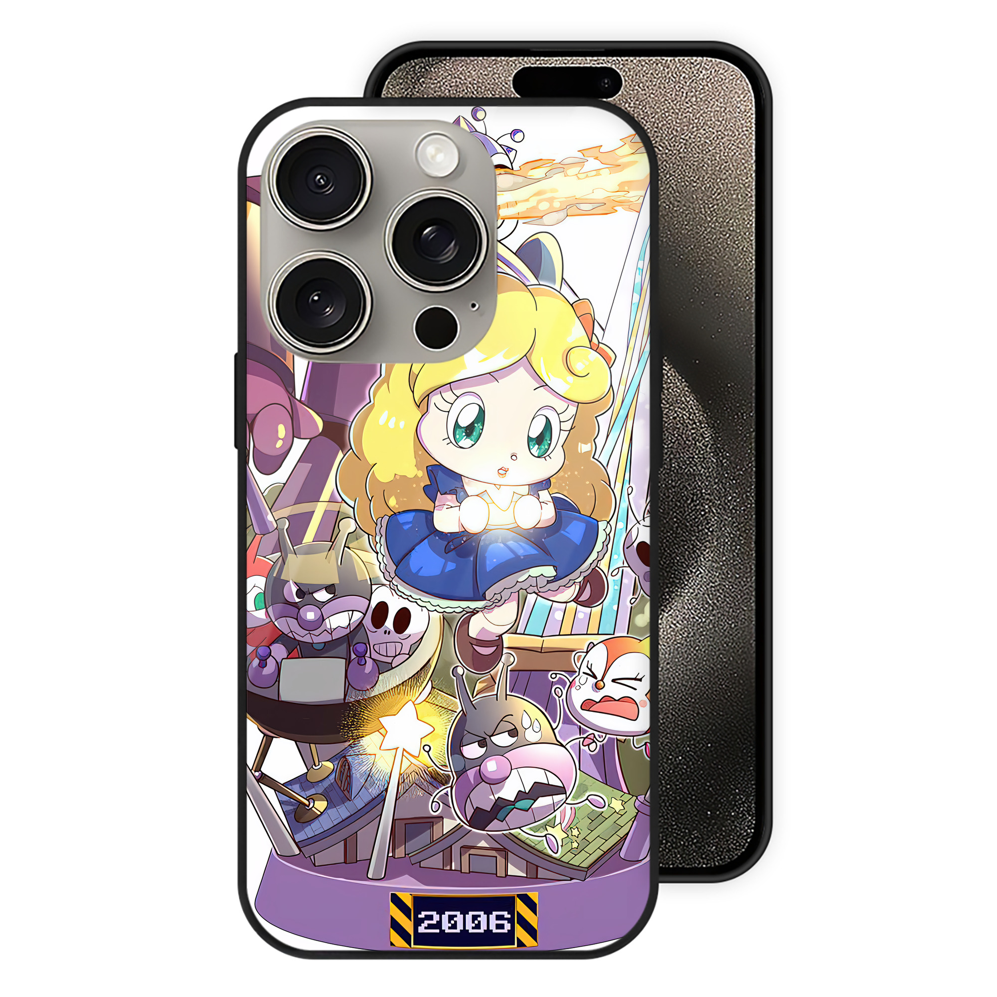 （画像用） アンパンマン Anpanman 【iPhone15Pro対応】スマホケース 耐衝撃＆黄変防止 背面ガラス