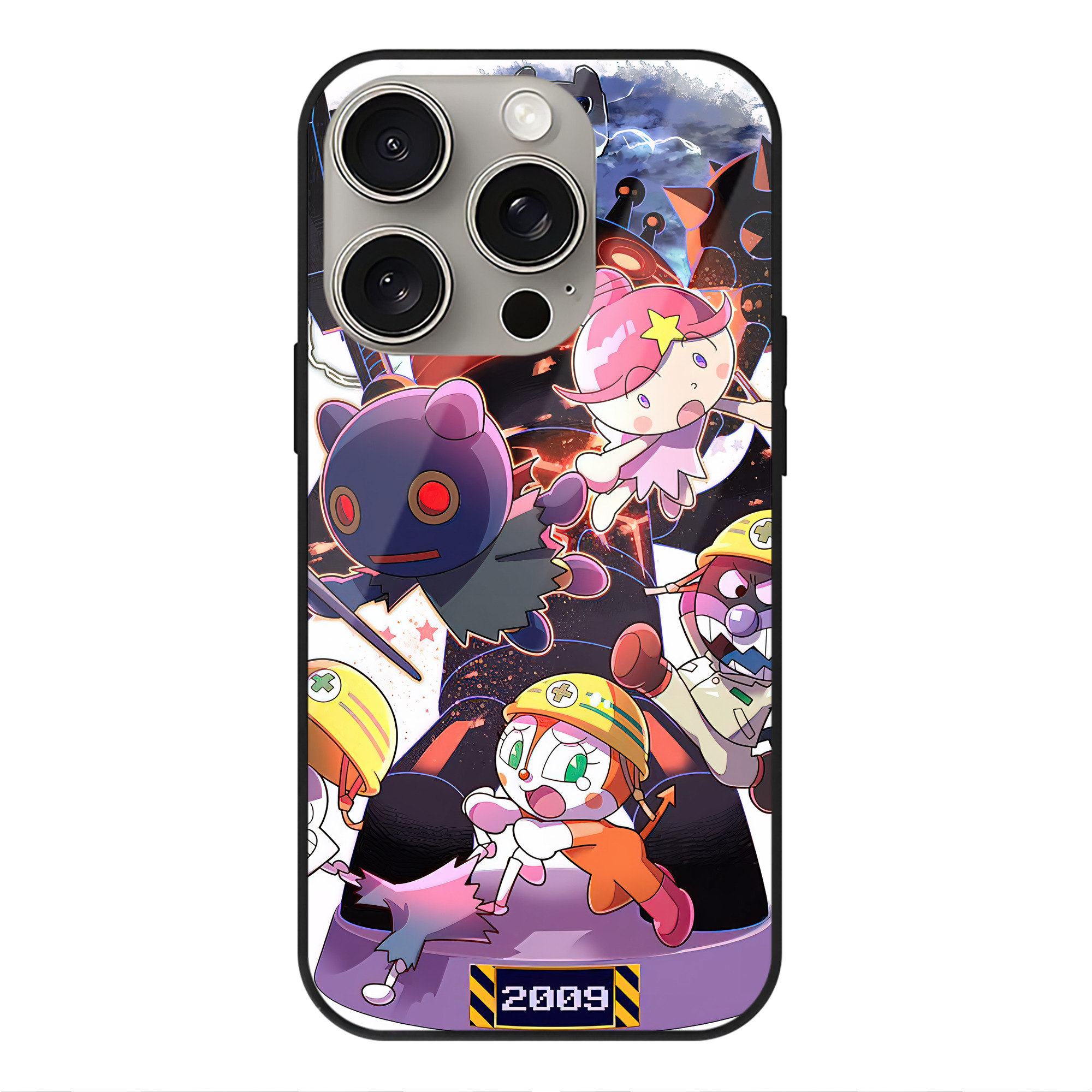（画像用） アンパンマン Anpanman 【iPhone15Pro対応】スマホケース 耐衝撃＆黄変防止 背面ガラス