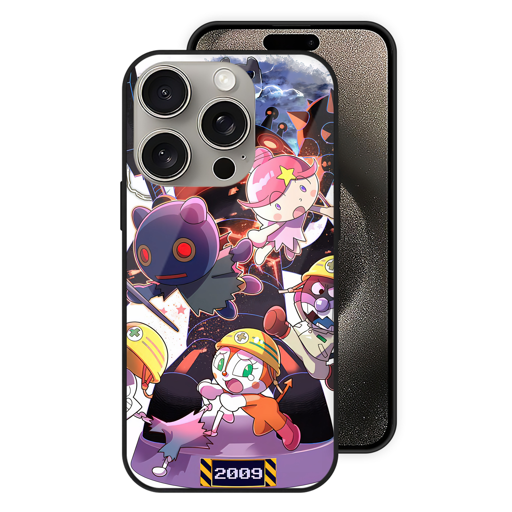 （画像用） アンパンマン Anpanman 【iPhone15Pro対応】スマホケース 耐衝撃＆黄変防止 背面ガラス