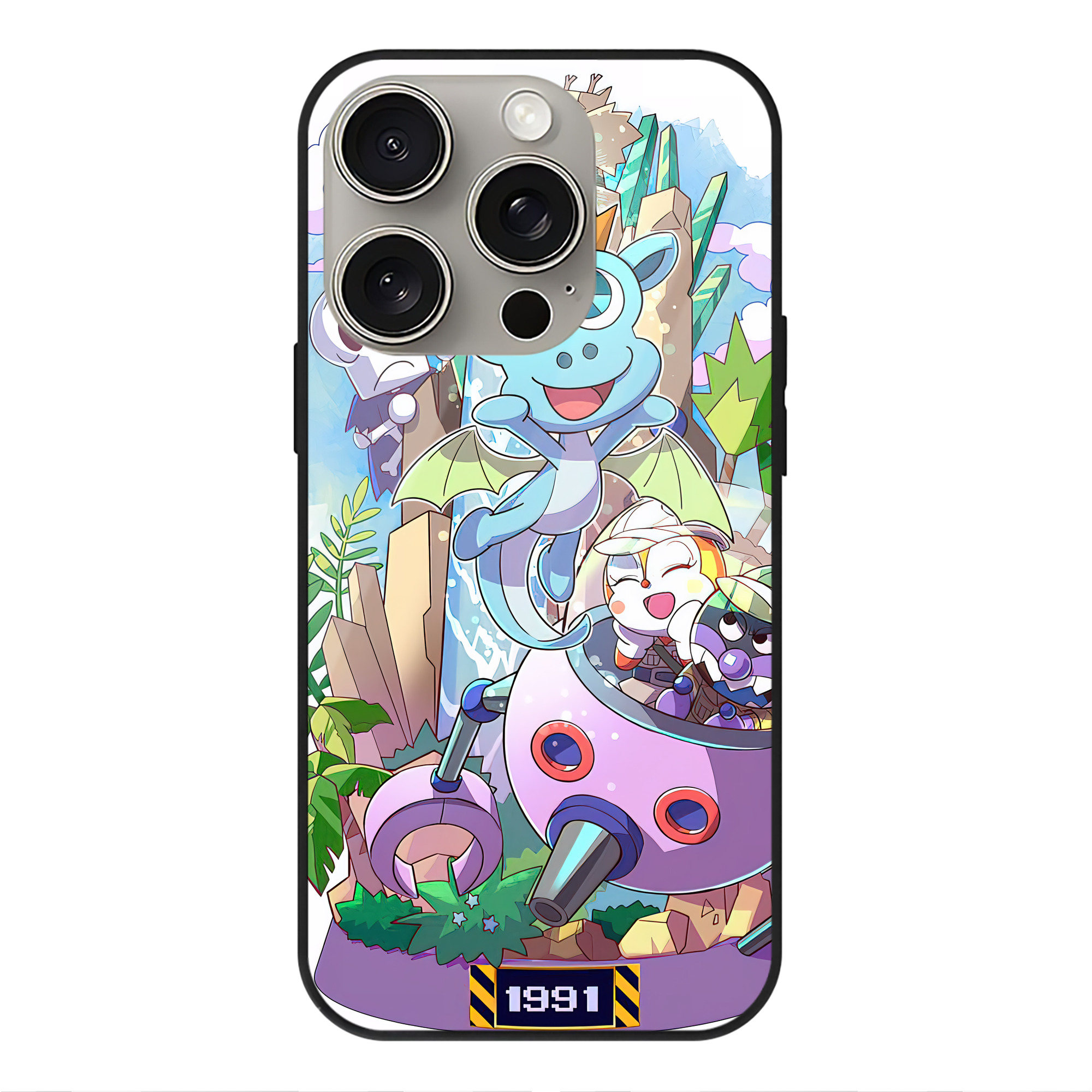 （画像用） アンパンマン Anpanman 【iPhone15Pro対応】スマホケース 耐衝撃＆黄変防止 背面ガラス