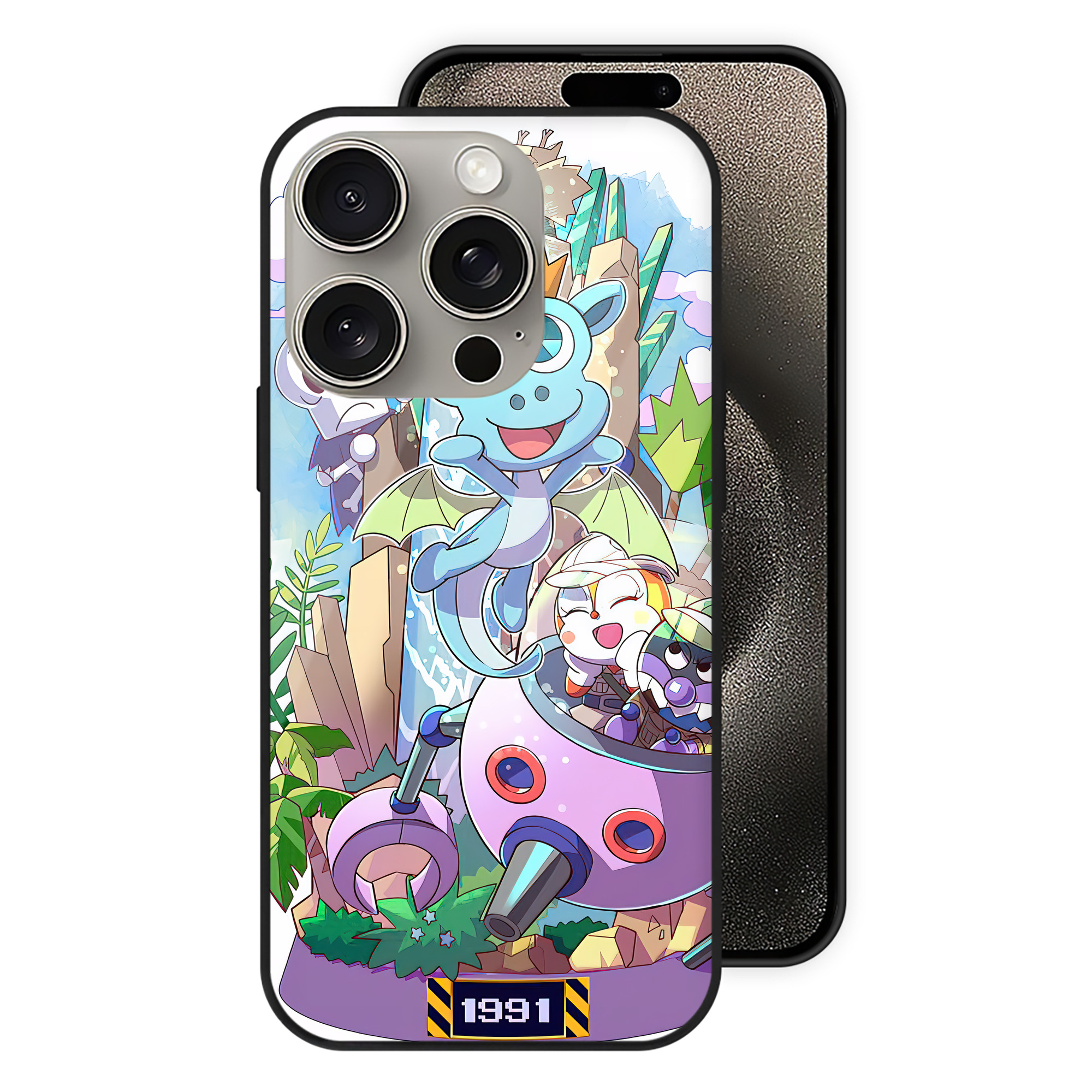 （画像用） アンパンマン Anpanman 【iPhone15Pro対応】スマホケース 耐衝撃＆黄変防止 背面ガラス