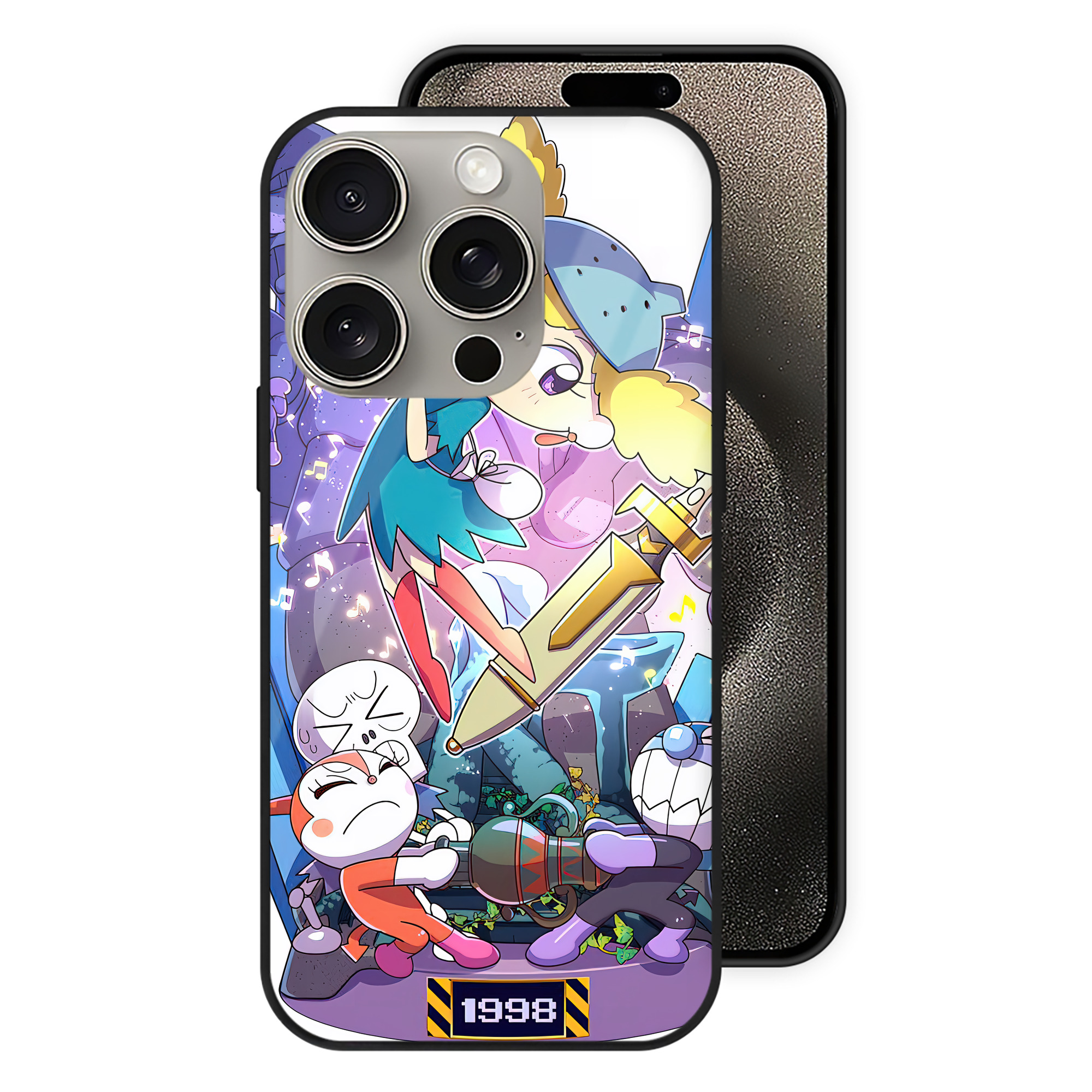 （画像用） アンパンマン Anpanman 【iPhone15Pro対応】スマホケース 耐衝撃＆黄変防止 背面ガラス