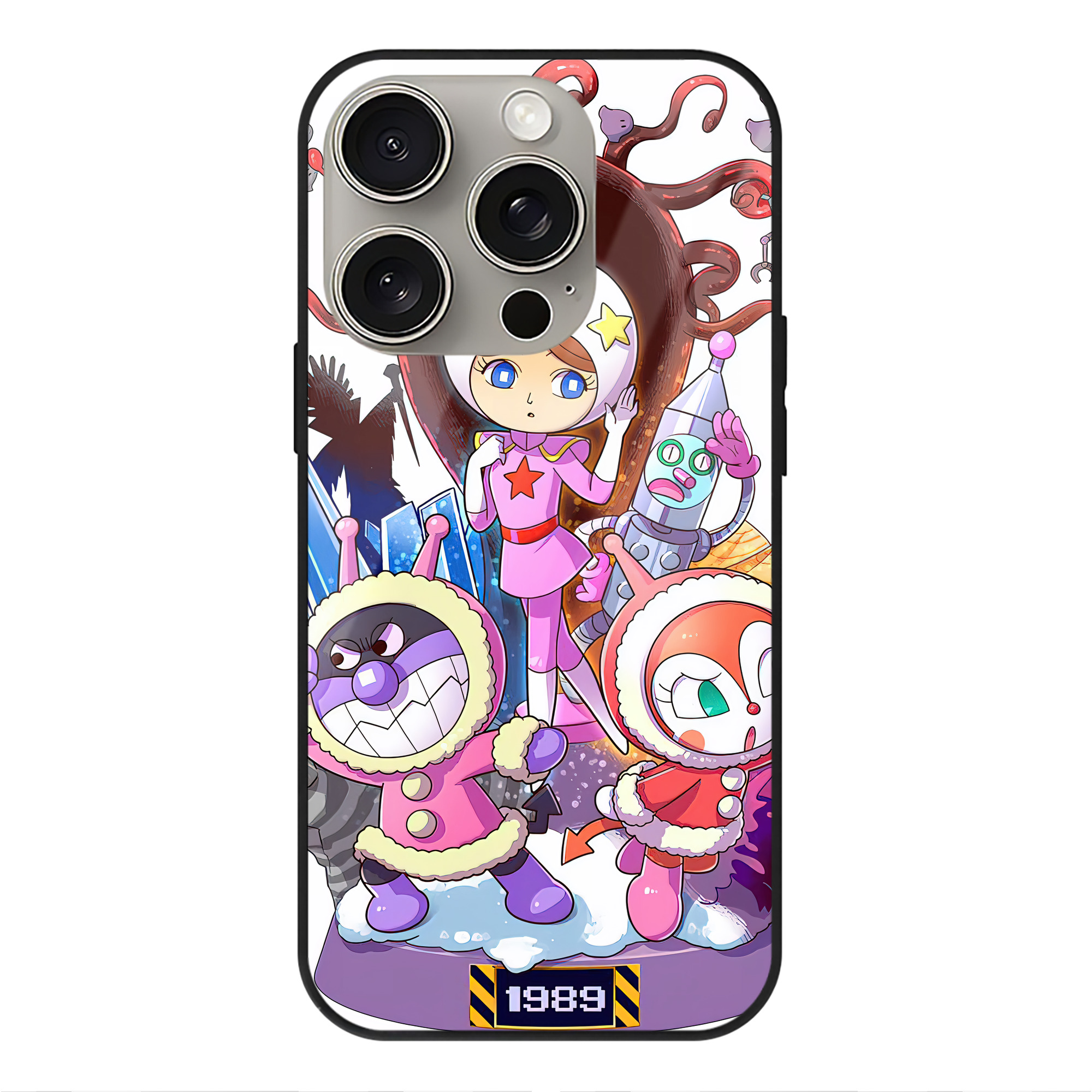 （画像用） アンパンマン Anpanman 【iPhone15Pro対応】スマホケース 耐衝撃＆黄変防止 背面ガラス
