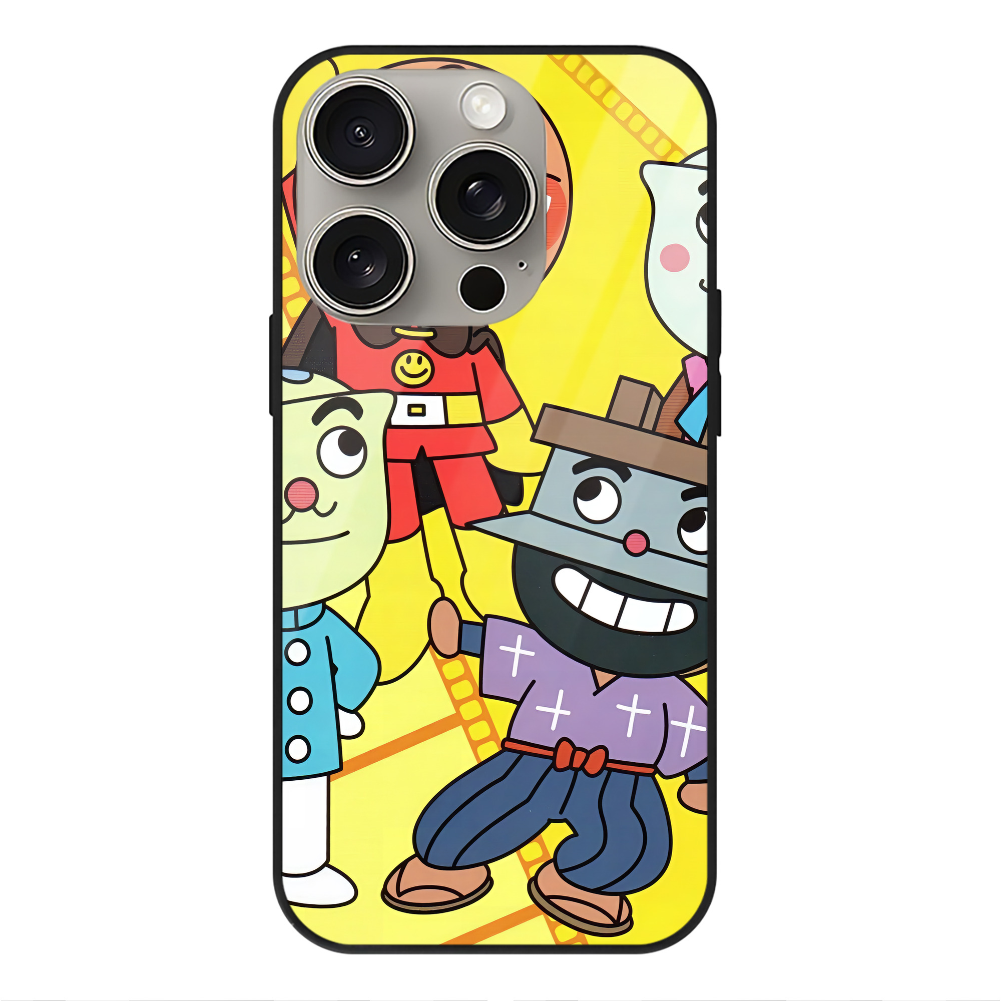 （画像用） アンパンマン Anpanman 【iPhone15Pro対応】スマホケース 耐衝撃＆黄変防止 背面ガラス