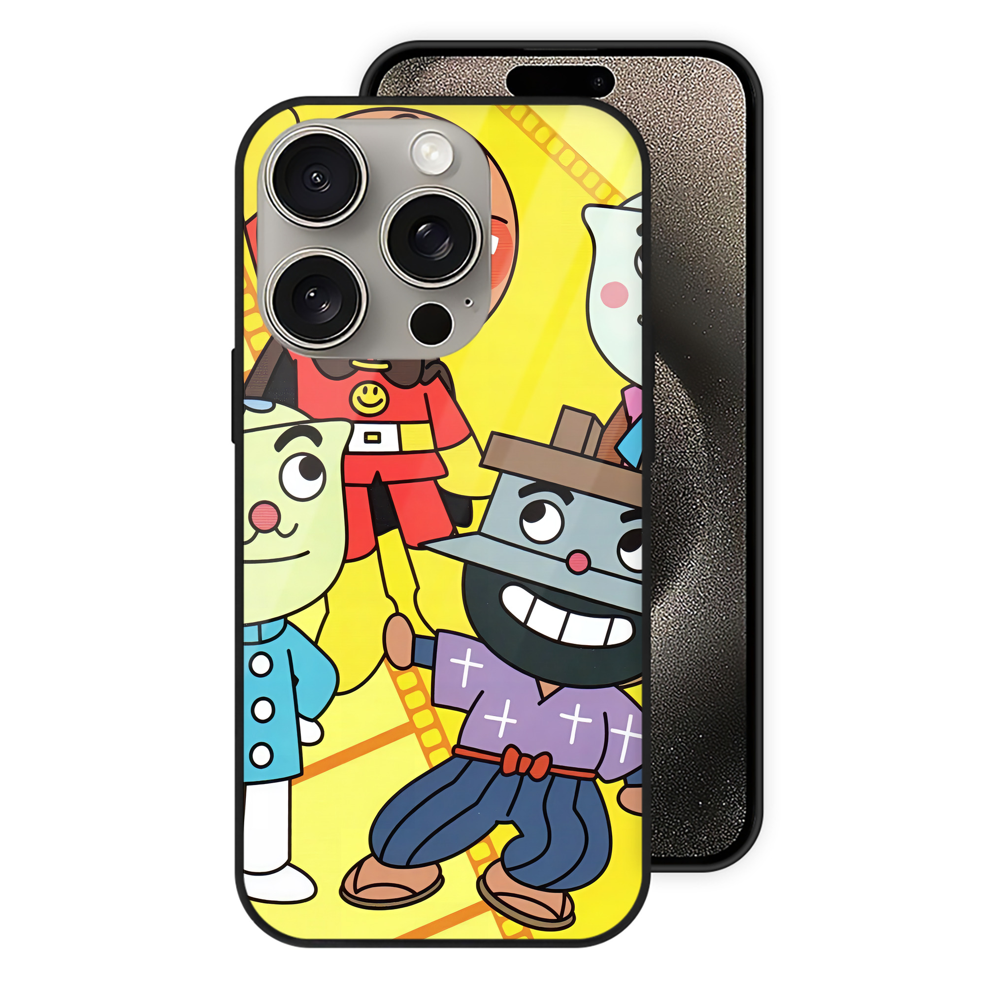 （画像用） アンパンマン Anpanman 【iPhone15Pro対応】スマホケース 耐衝撃＆黄変防止 背面ガラス