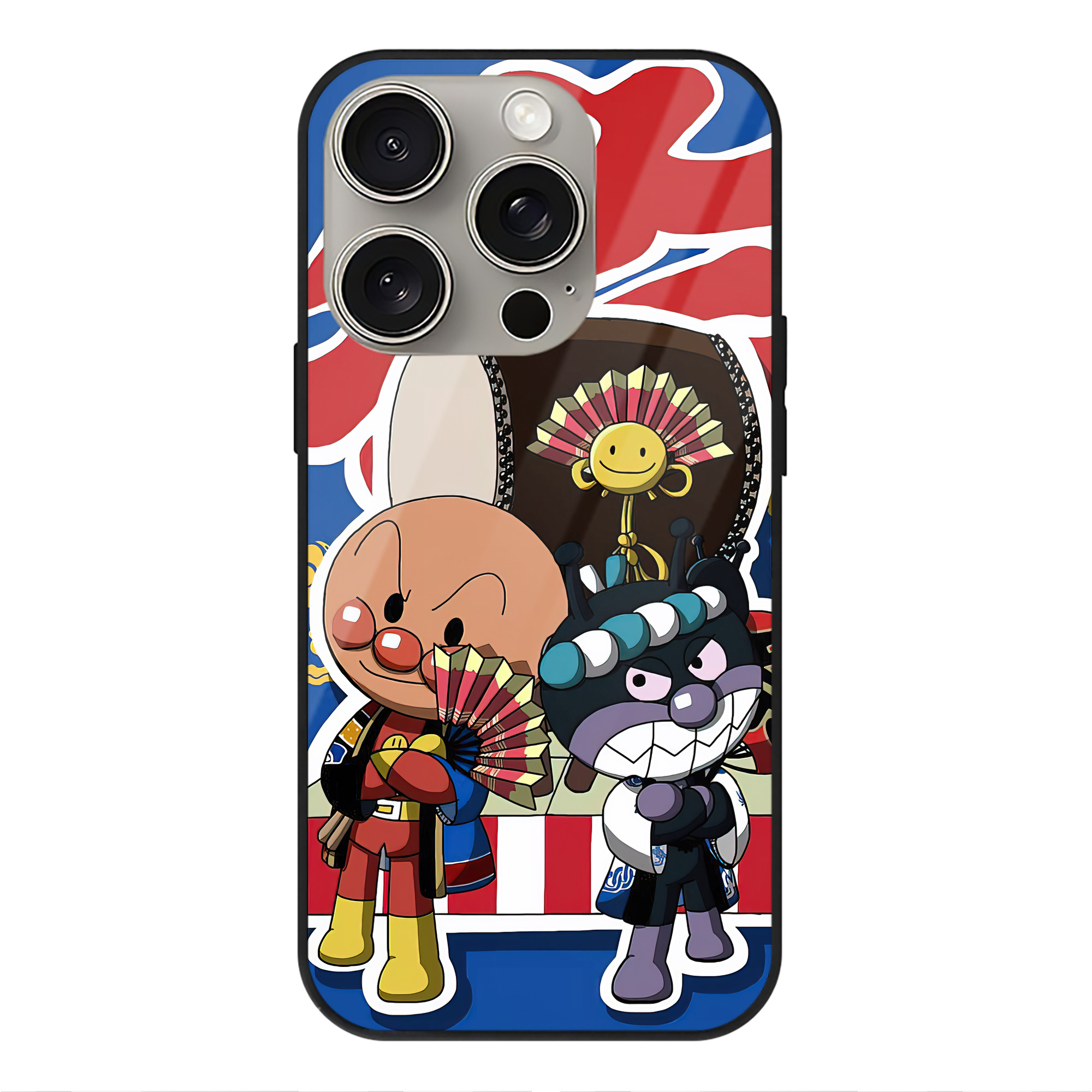 （画像用） アンパンマン Anpanman 【iPhone15Pro対応】スマホケース 耐衝撃＆黄変防止 背面ガラス