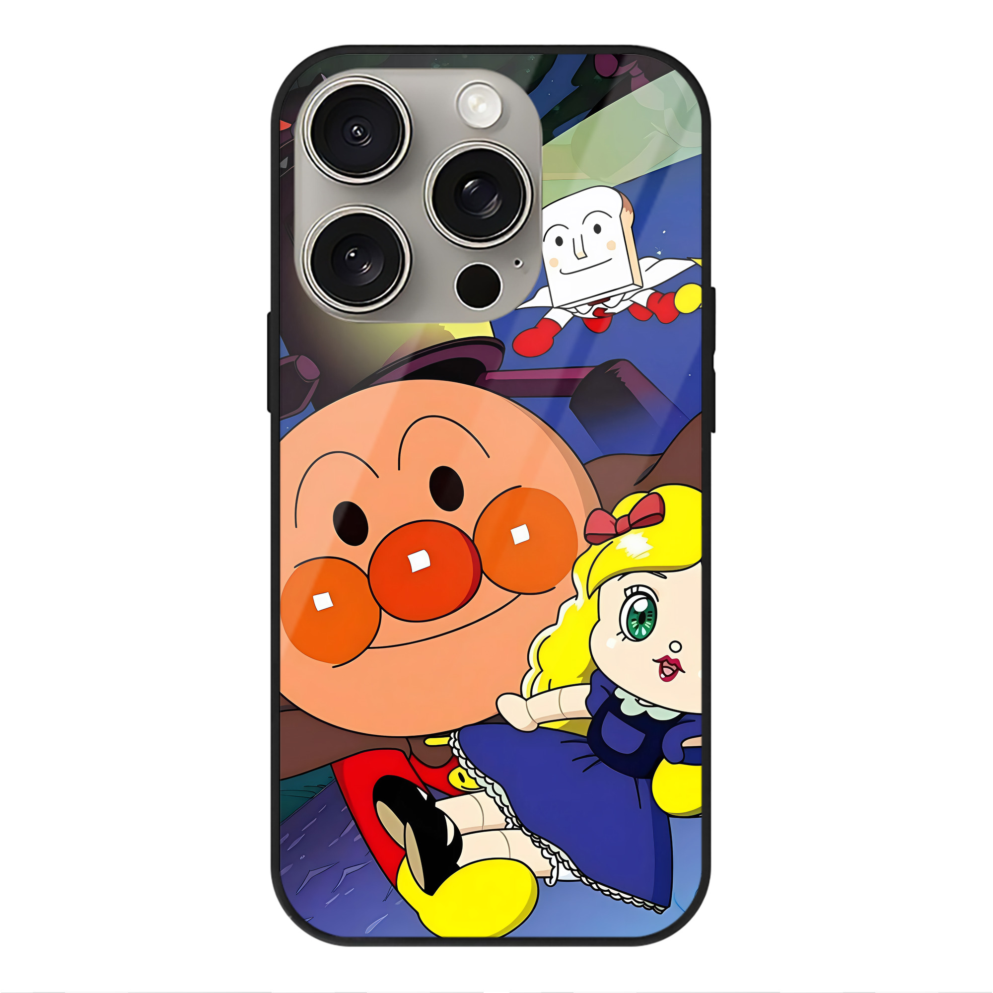 （画像用） アンパンマン Anpanman 【iPhone15Pro対応】スマホケース 耐衝撃＆黄変防止 背面ガラス