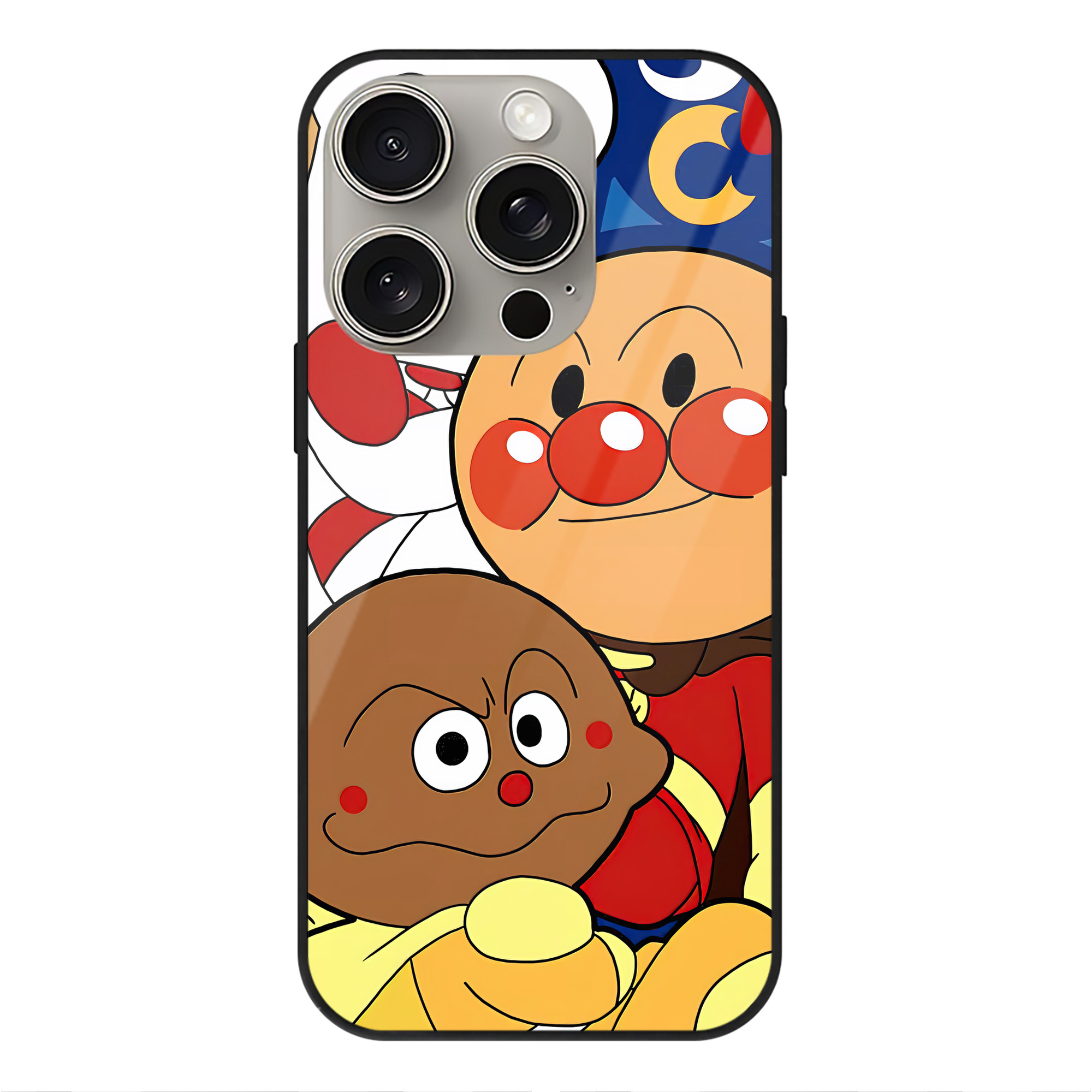 （画像用） アンパンマン Anpanman 【iPhone15Pro対応】スマホケース 耐衝撃＆黄変防止 背面ガラス