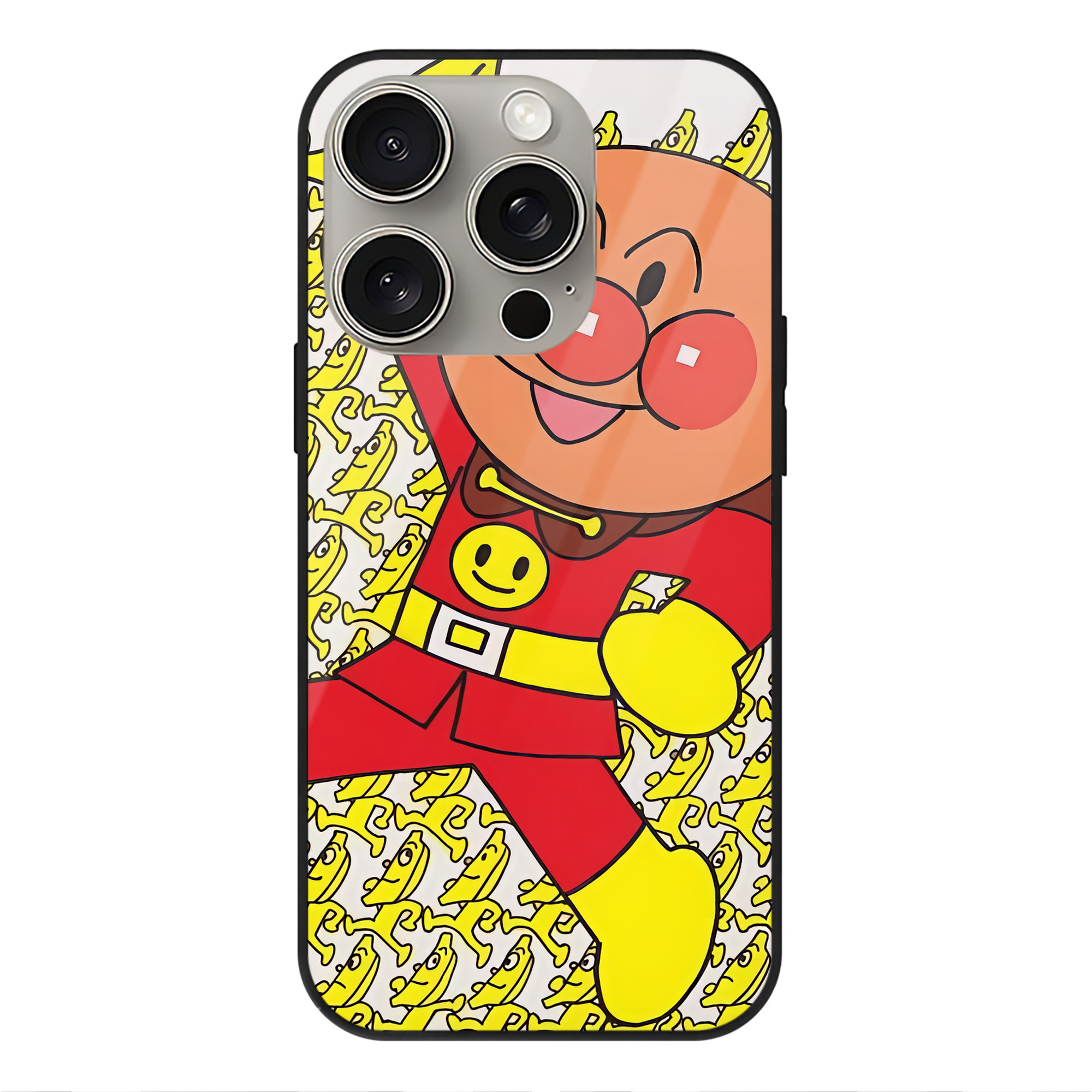 （画像用） アンパンマン Anpanman 【iPhone15Pro対応】スマホケース 耐衝撃＆黄変防止 背面ガラス