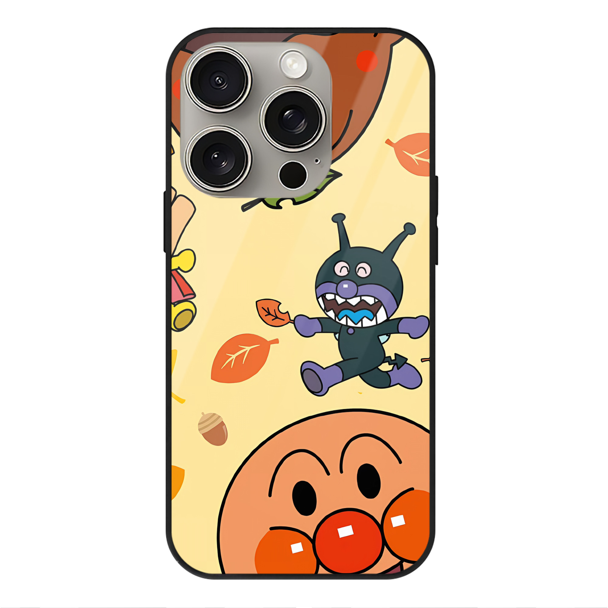 （画像用） アンパンマン Anpanman 【iPhone15Pro対応】スマホケース 耐衝撃＆黄変防止 背面ガラス