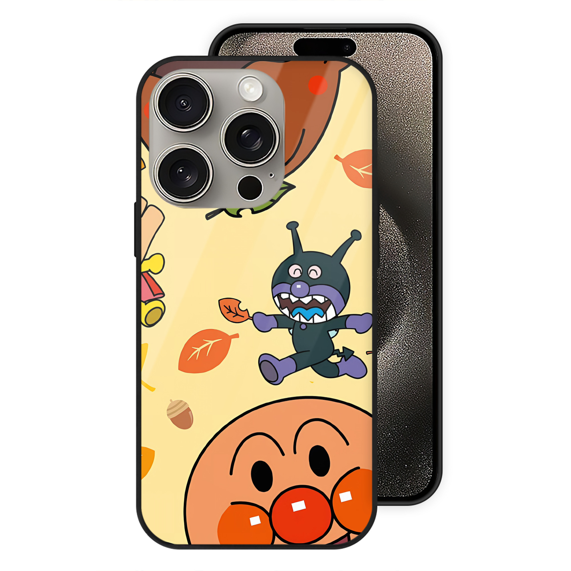 （画像用） アンパンマン Anpanman 【iPhone15Pro対応】スマホケース 耐衝撃＆黄変防止 背面ガラス