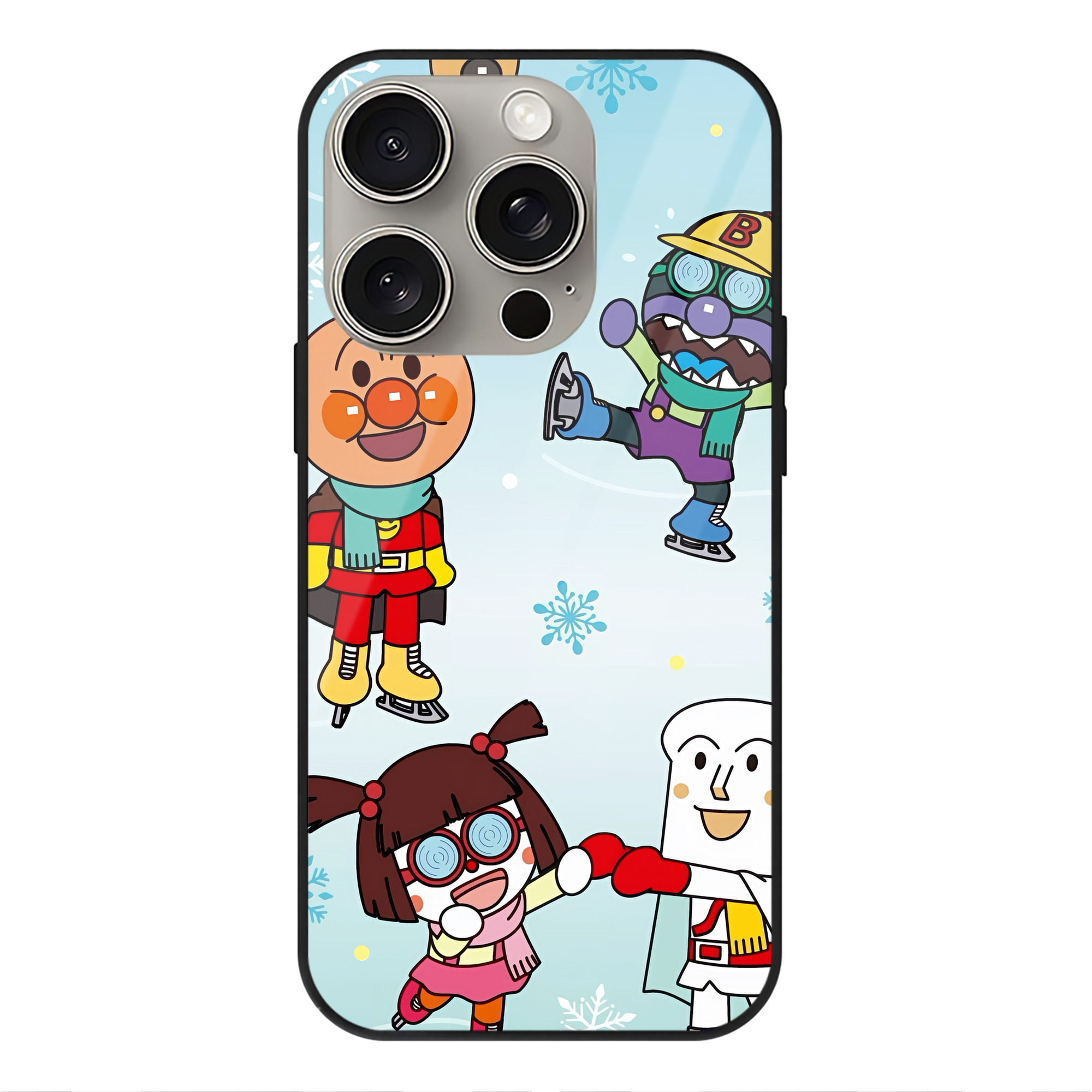（画像用） アンパンマン Anpanman 【iPhone15Pro対応】スマホケース 耐衝撃＆黄変防止 背面ガラス